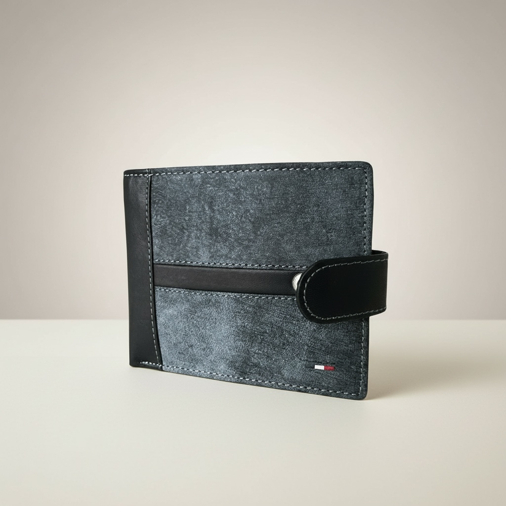 Black Smooth Leather Multi Card Bifold Wallet