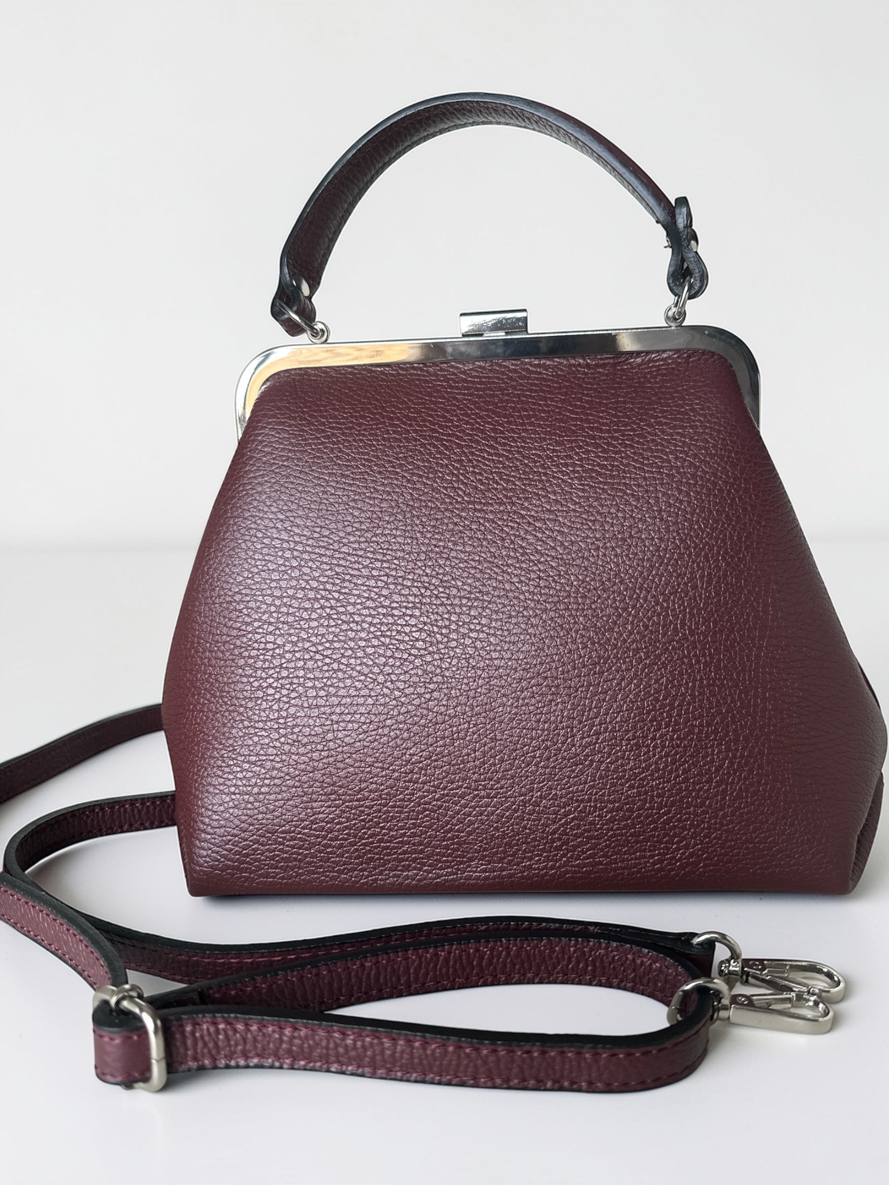 Burgundy Fringe Leather Handbag