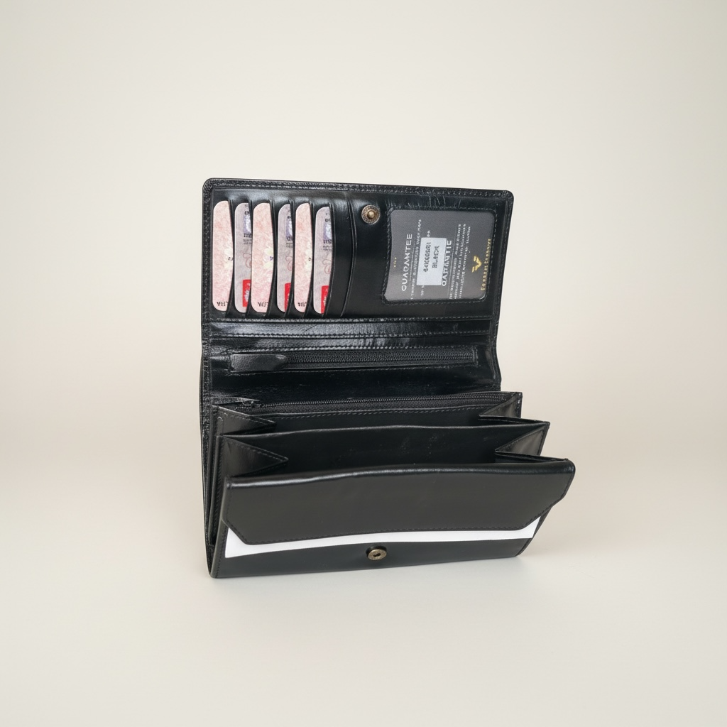 Black Patent Leather Multi Card Wallet