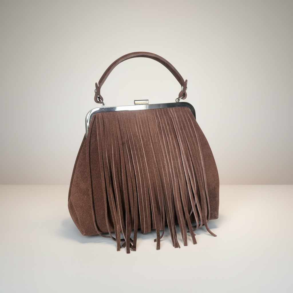 Brown Fringe Suede Shoulder Bag