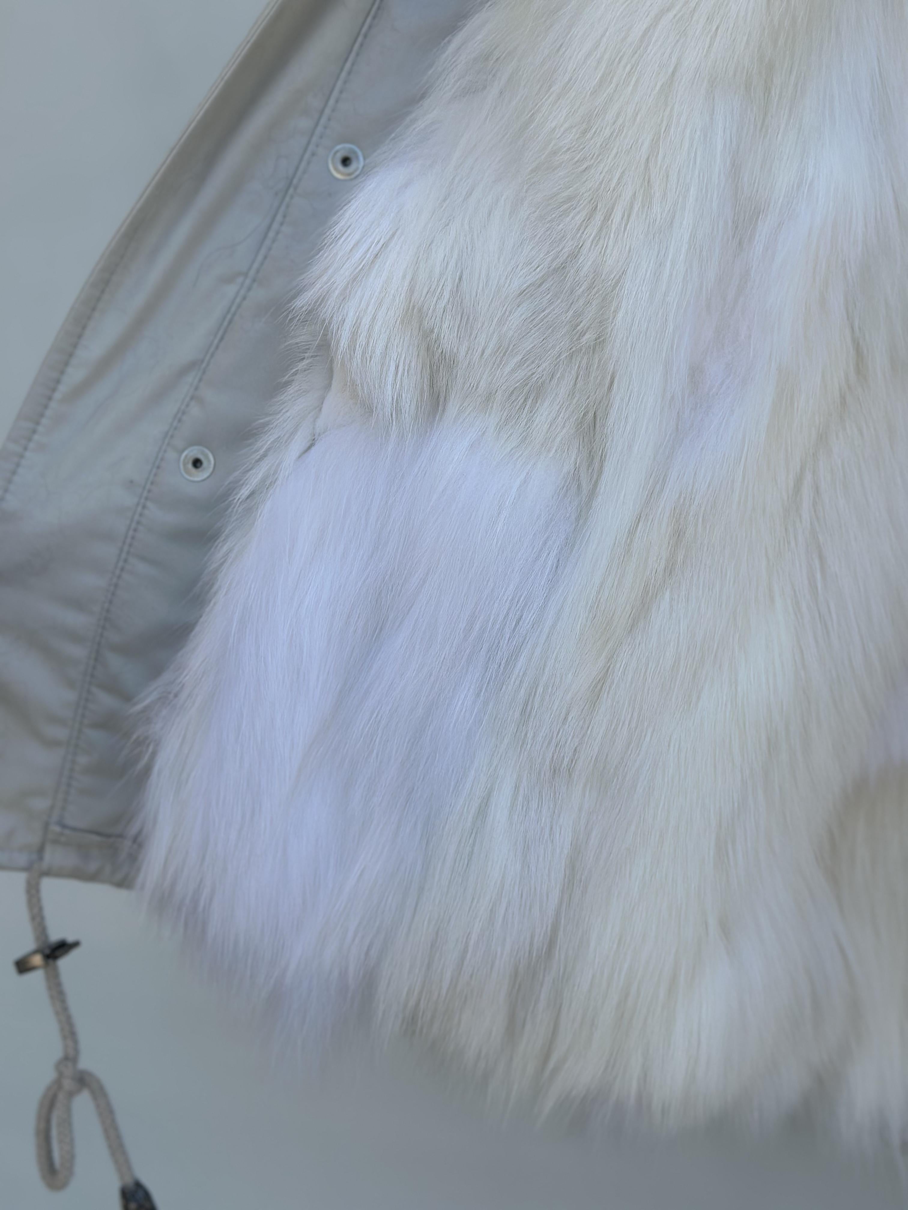 Beige Parka with Fox Collar and Fox Lining