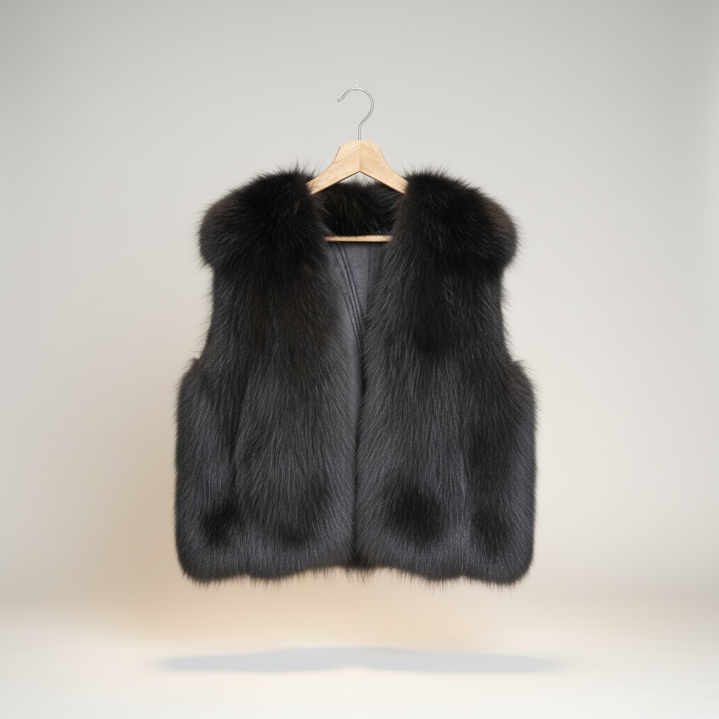 Black Fox Fur Vest