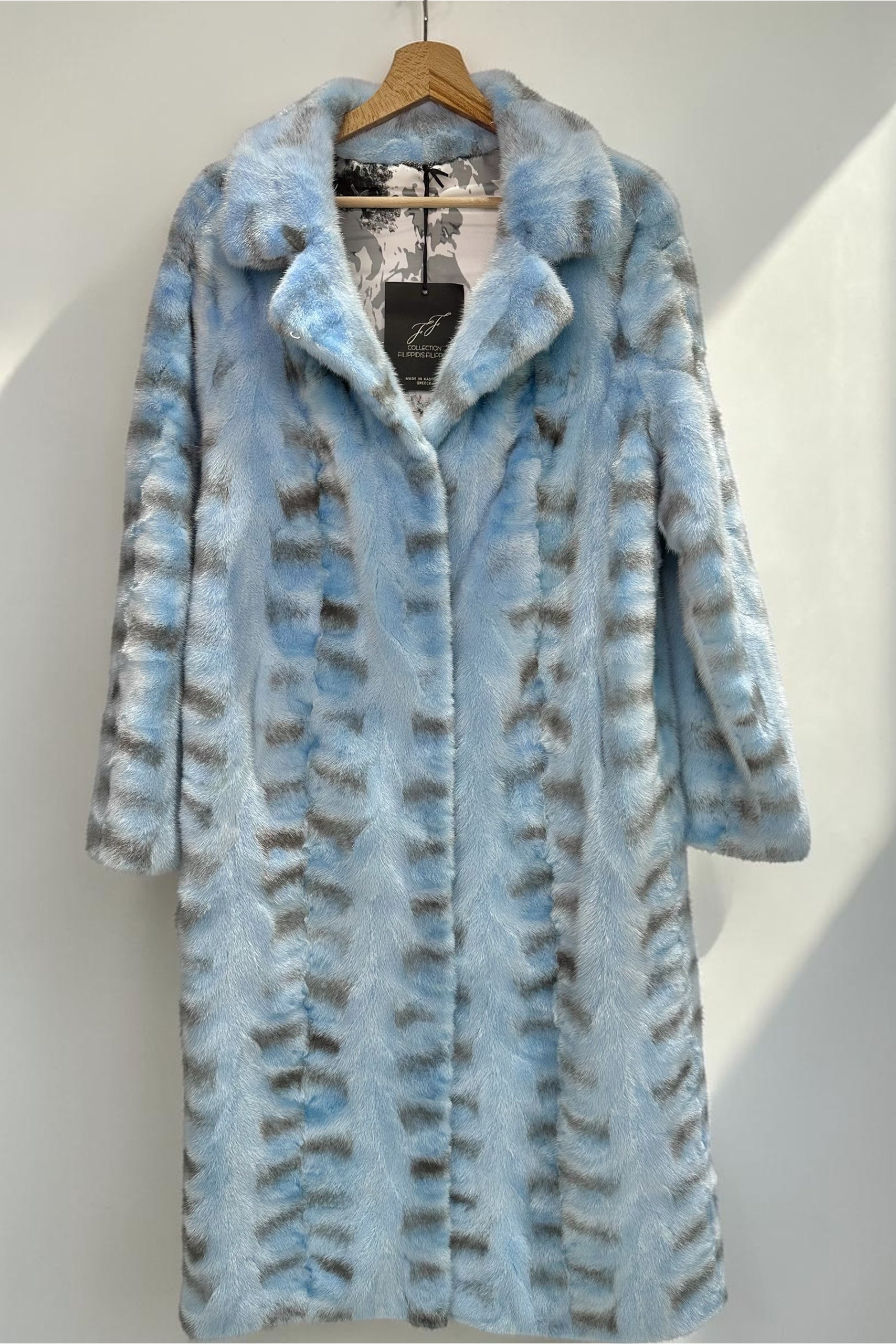 Blue And Grey Mink Pieces Coat