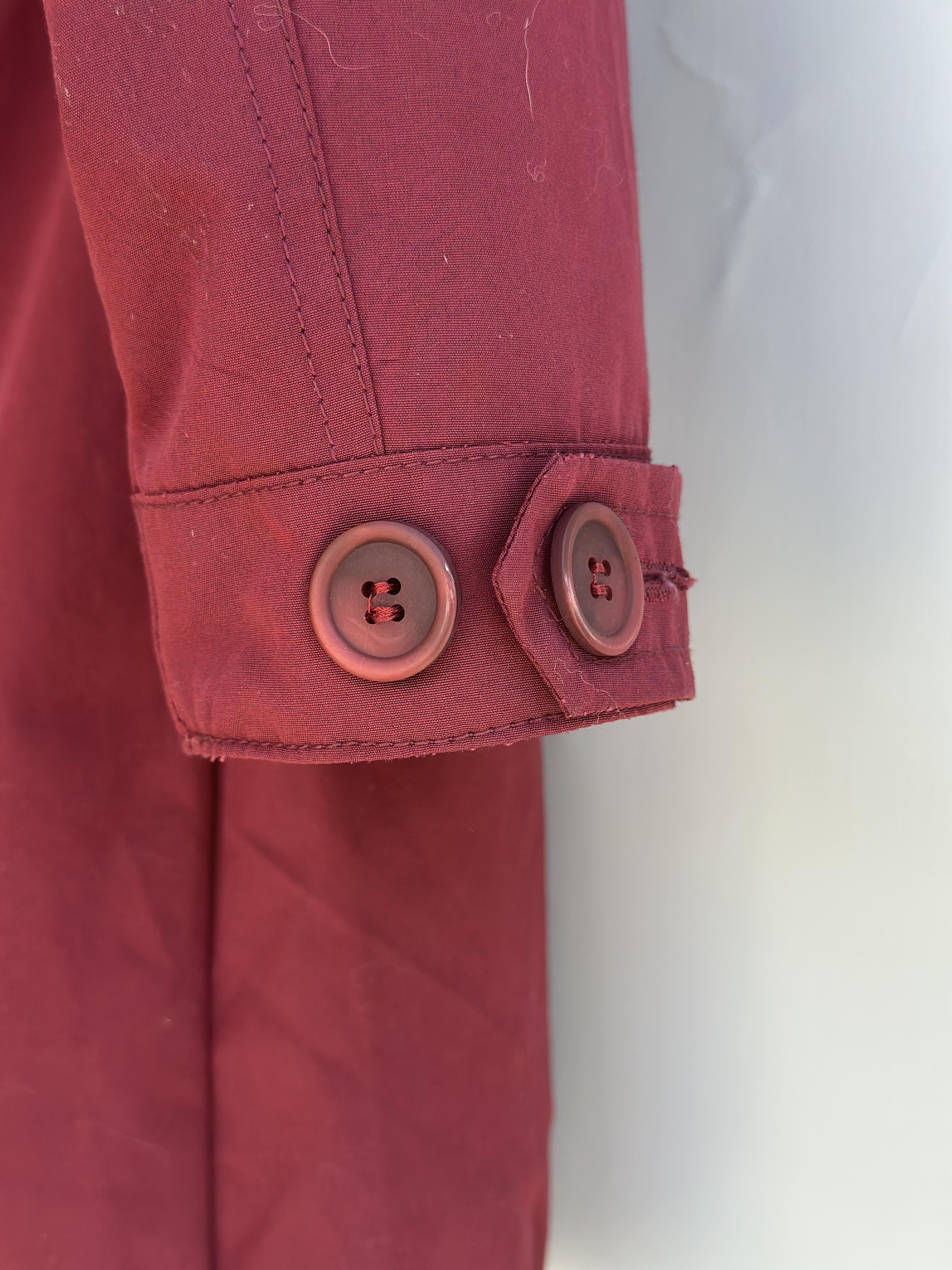 Burgundy Parka with Fox Collar and Mink Lining