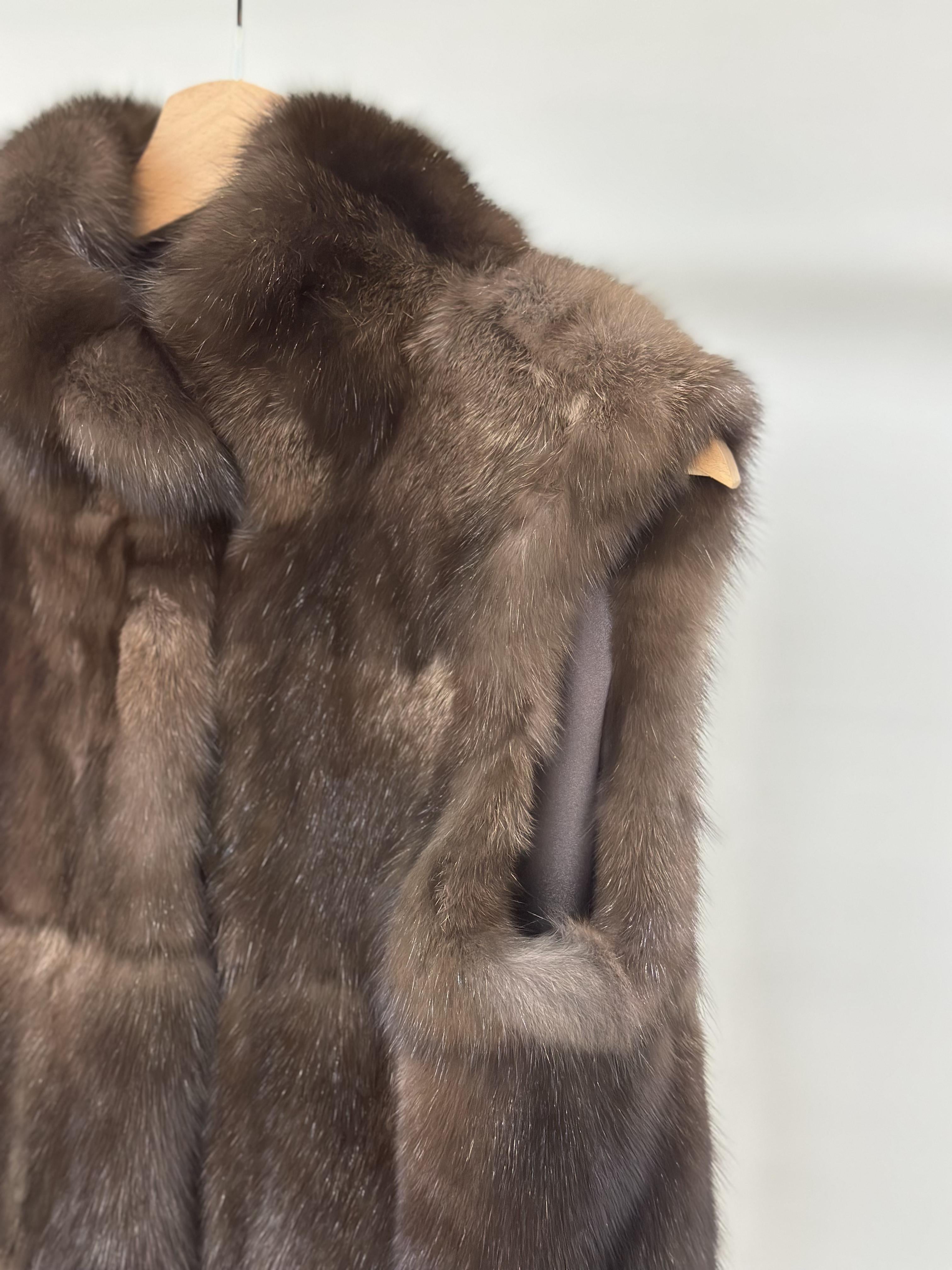 Dark Sable Fur Paneled Vest