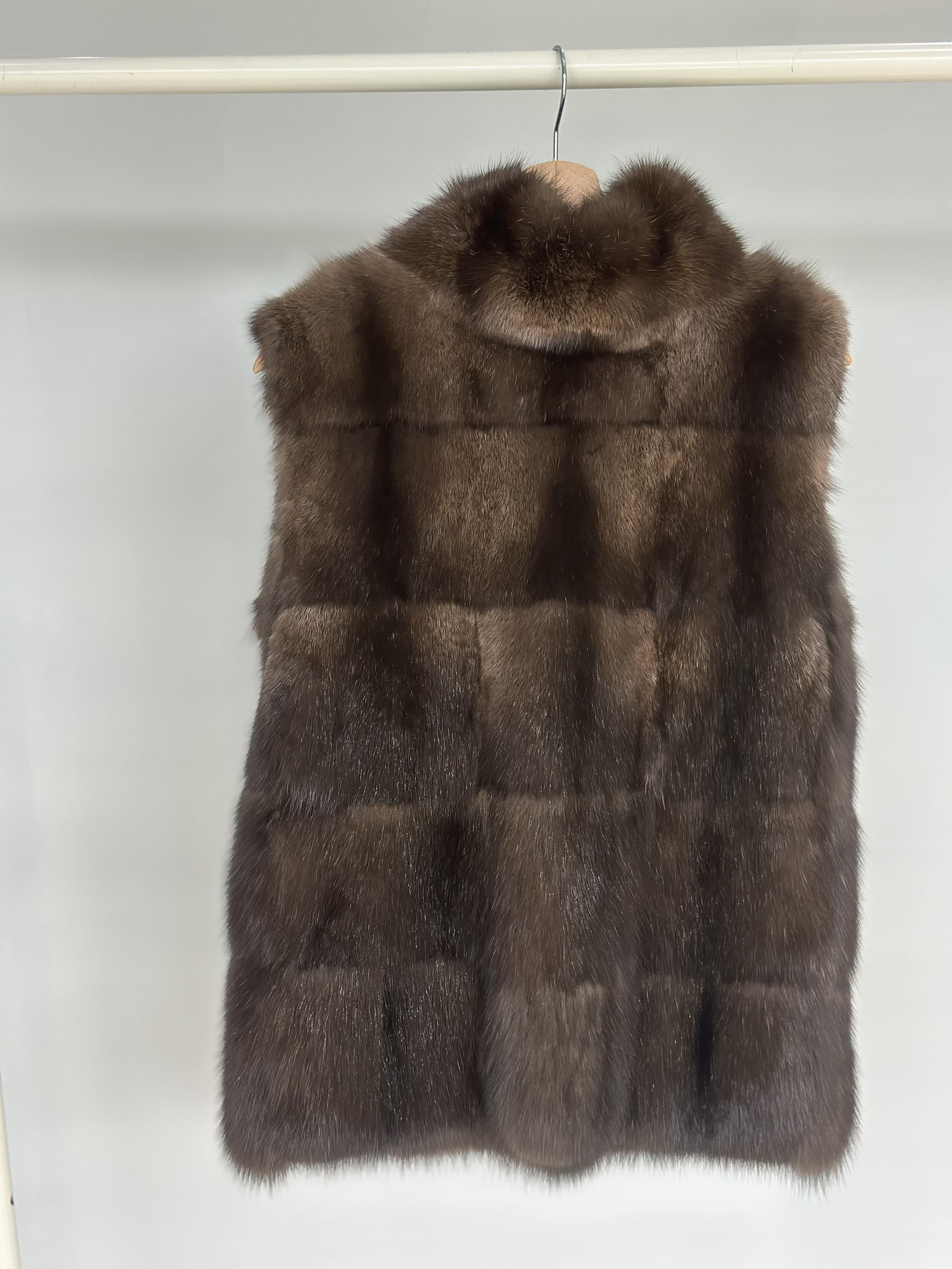 Dark Sable Fur Paneled Vest