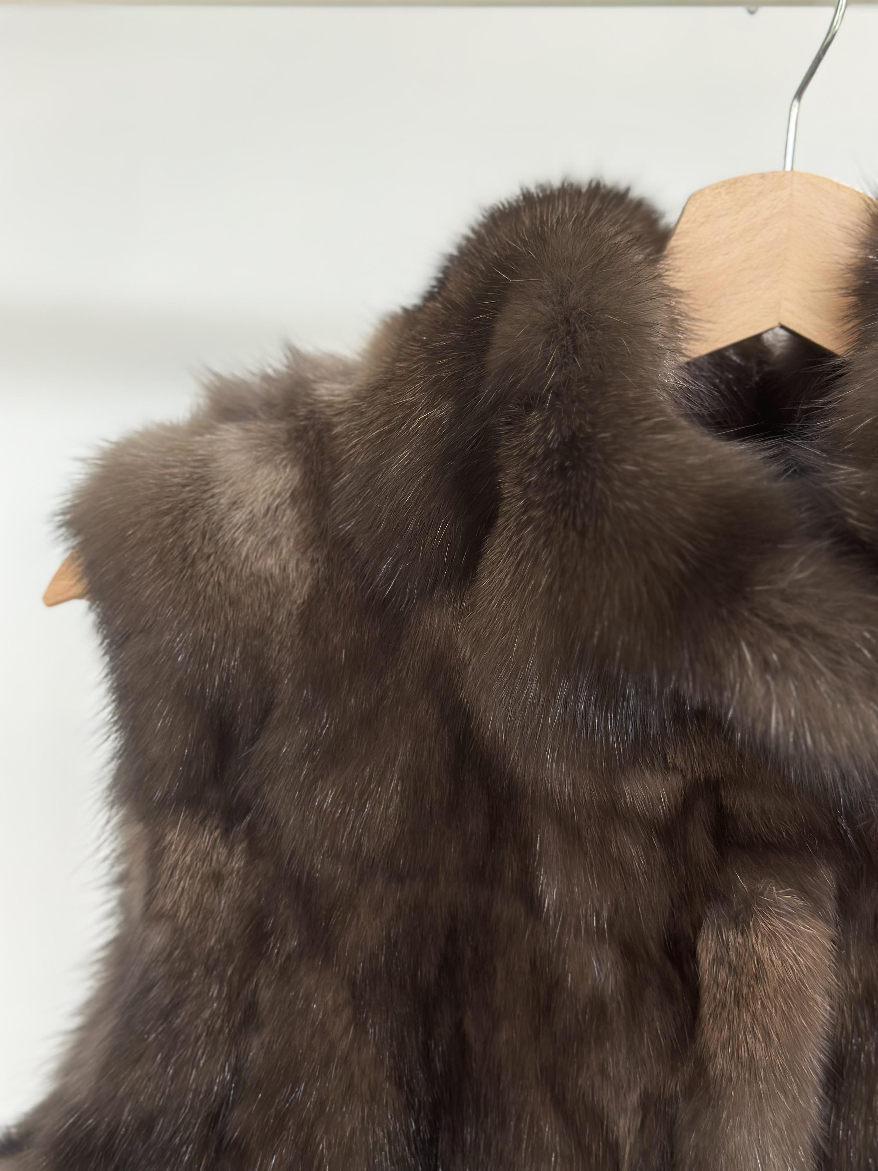 Dark Sable Fur Paneled Vest