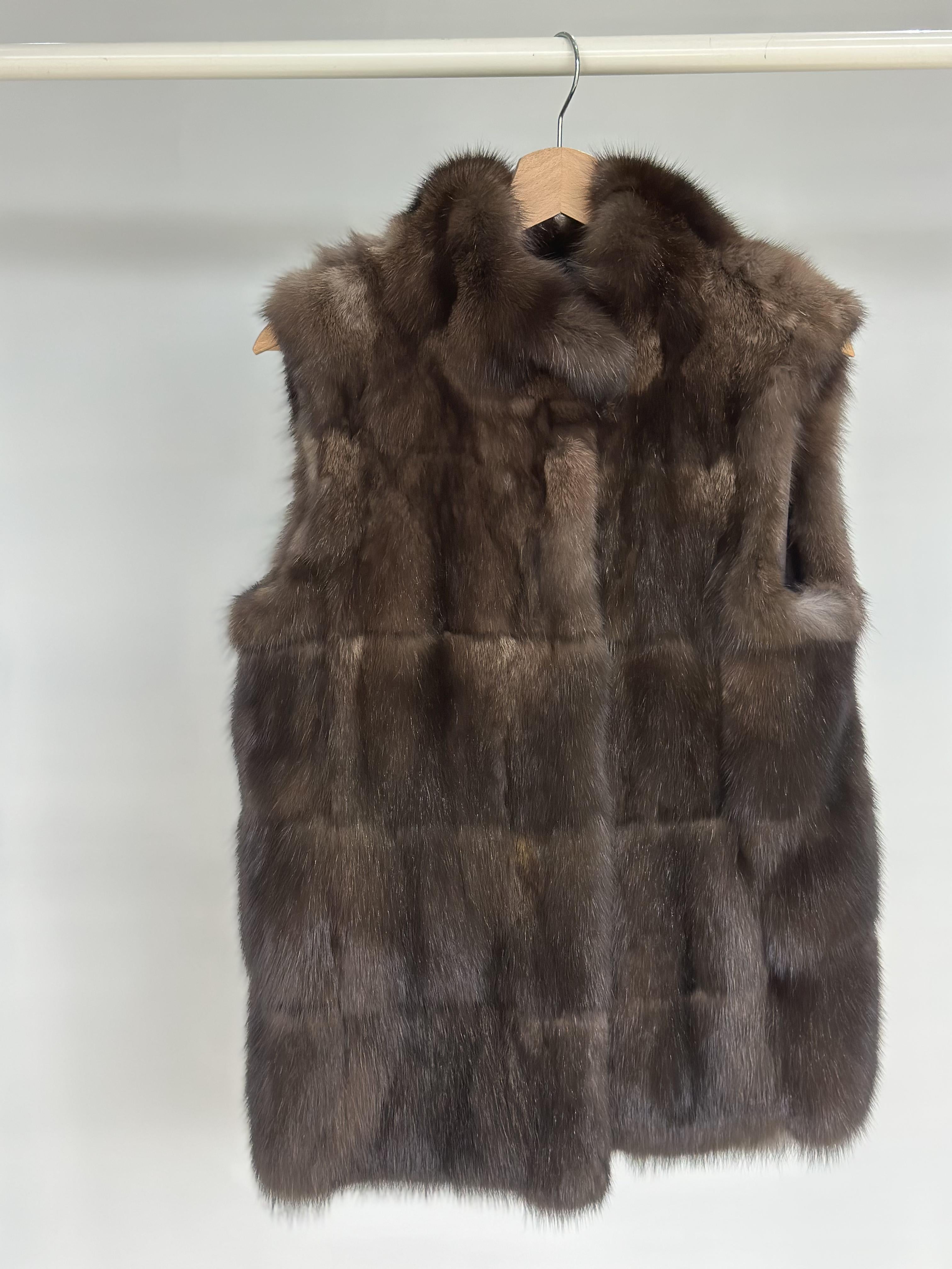 Dark Sable Fur Paneled Vest