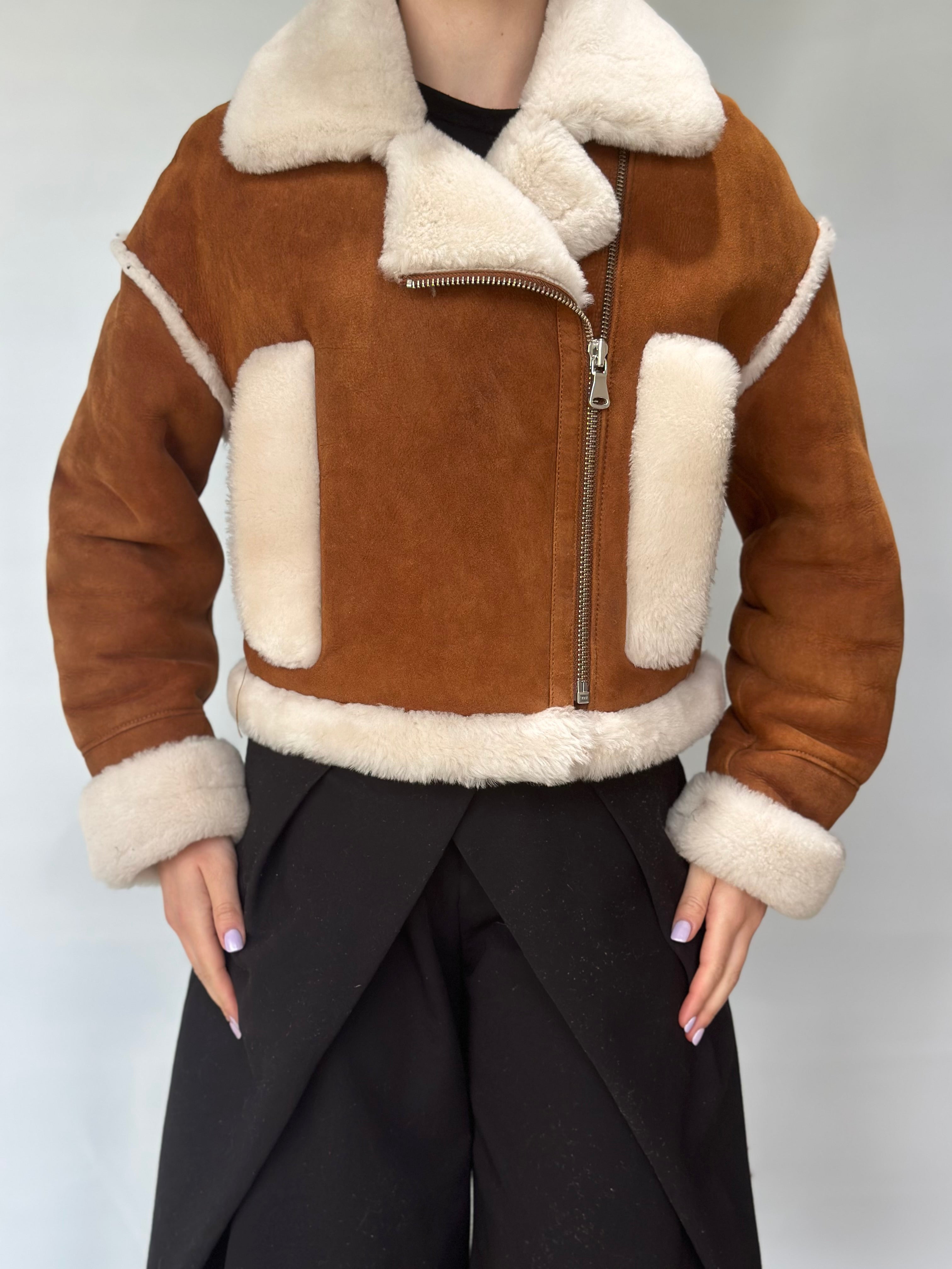 Brown Sheepskin Short Jacket