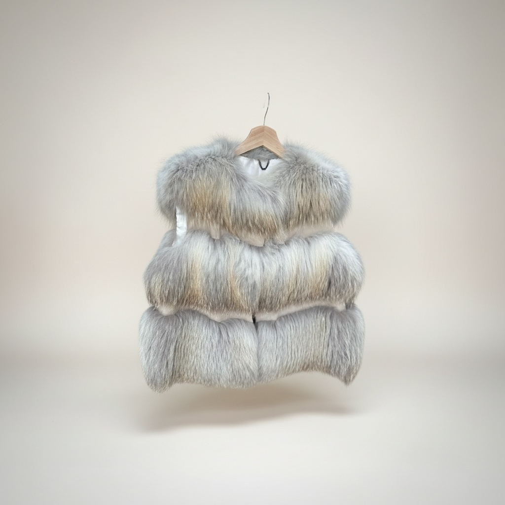 Grey Fox Fur Vest