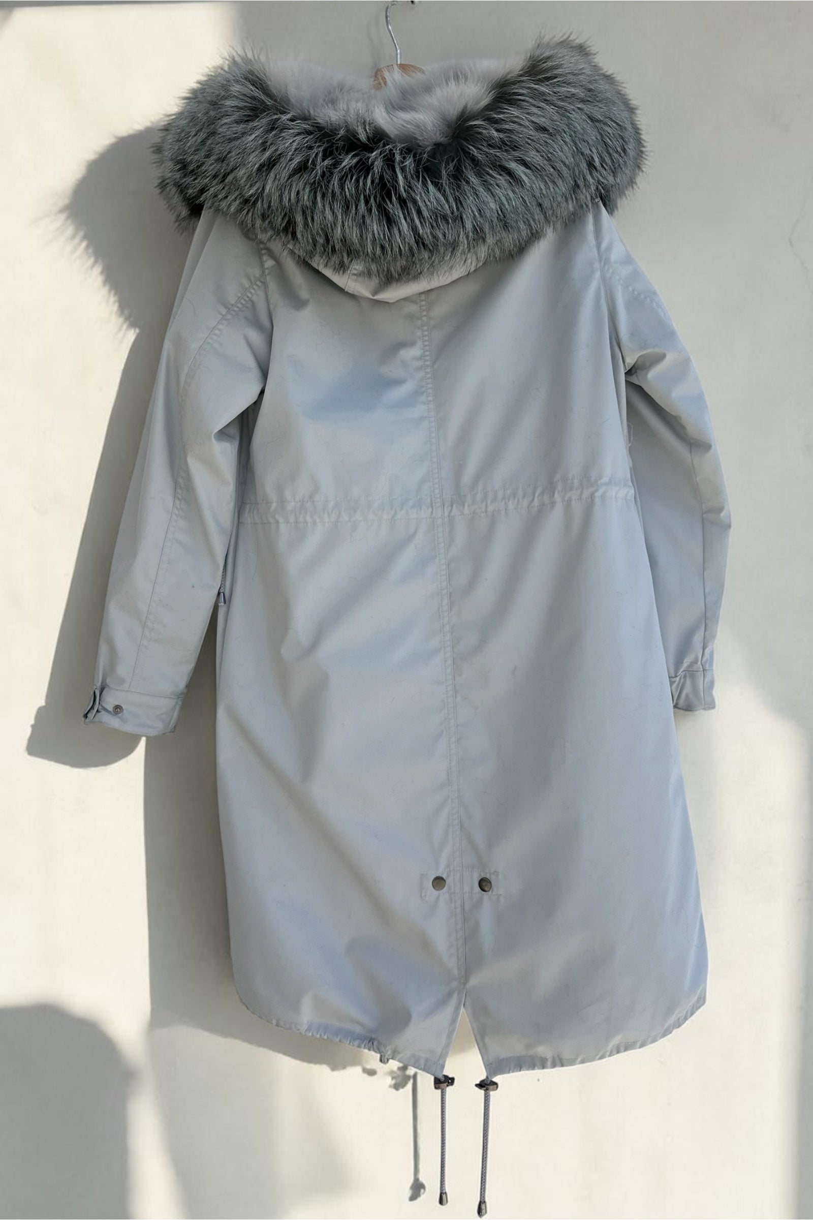 Grey Parka with Fox Collar and Lining