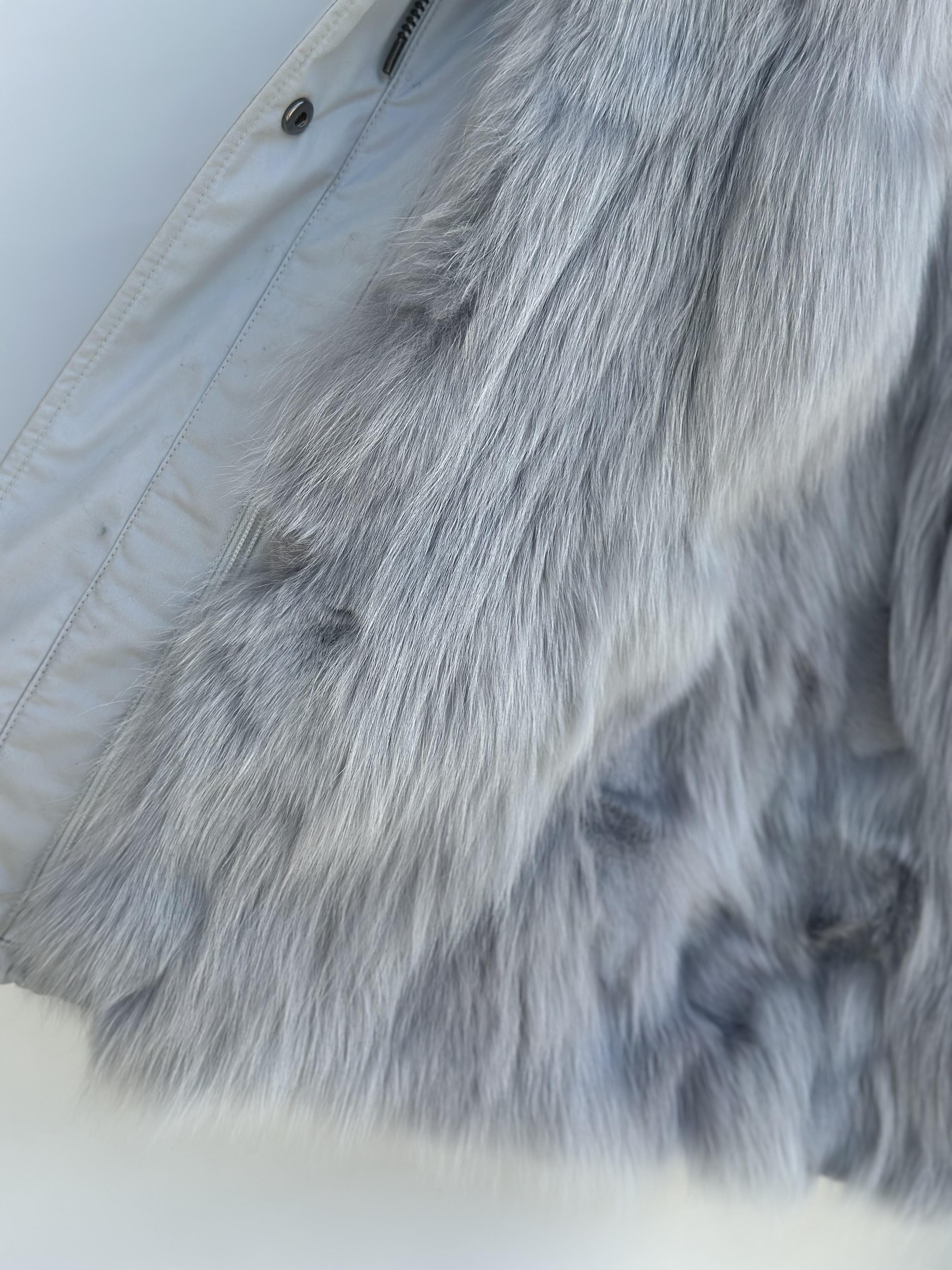 Grey Parka with Fox Collar and Lining