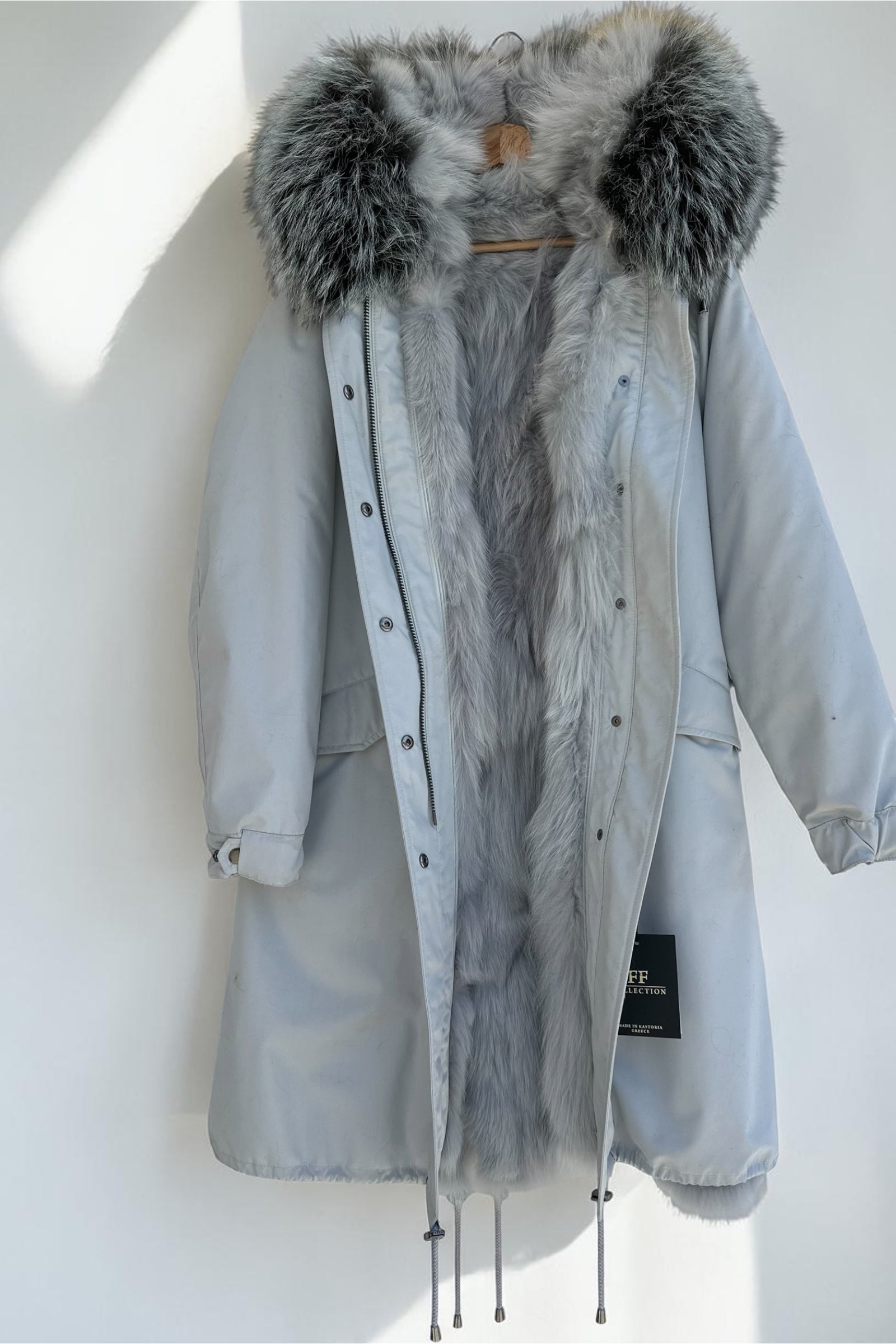 Grey Parka with Fox Collar and Lining