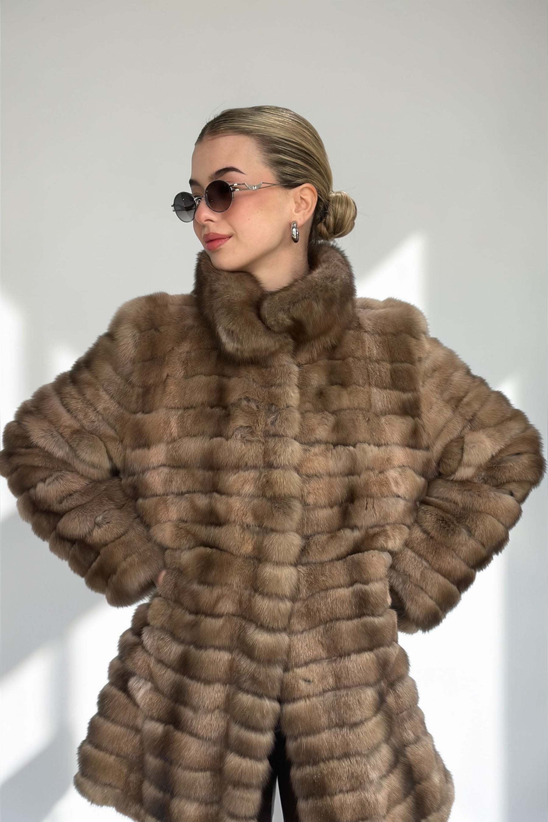 Horizontal Panel Sable Fur Coat