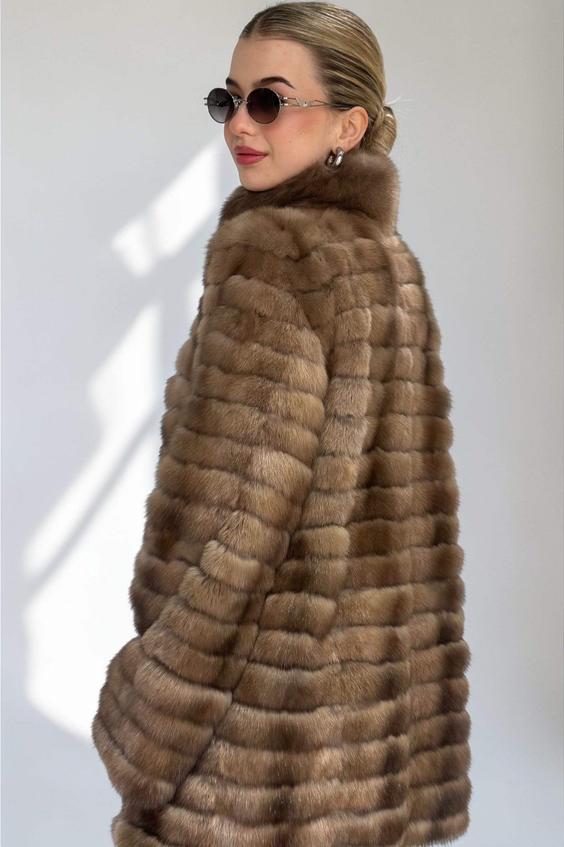 Horizontal Panel Sable Fur Coat