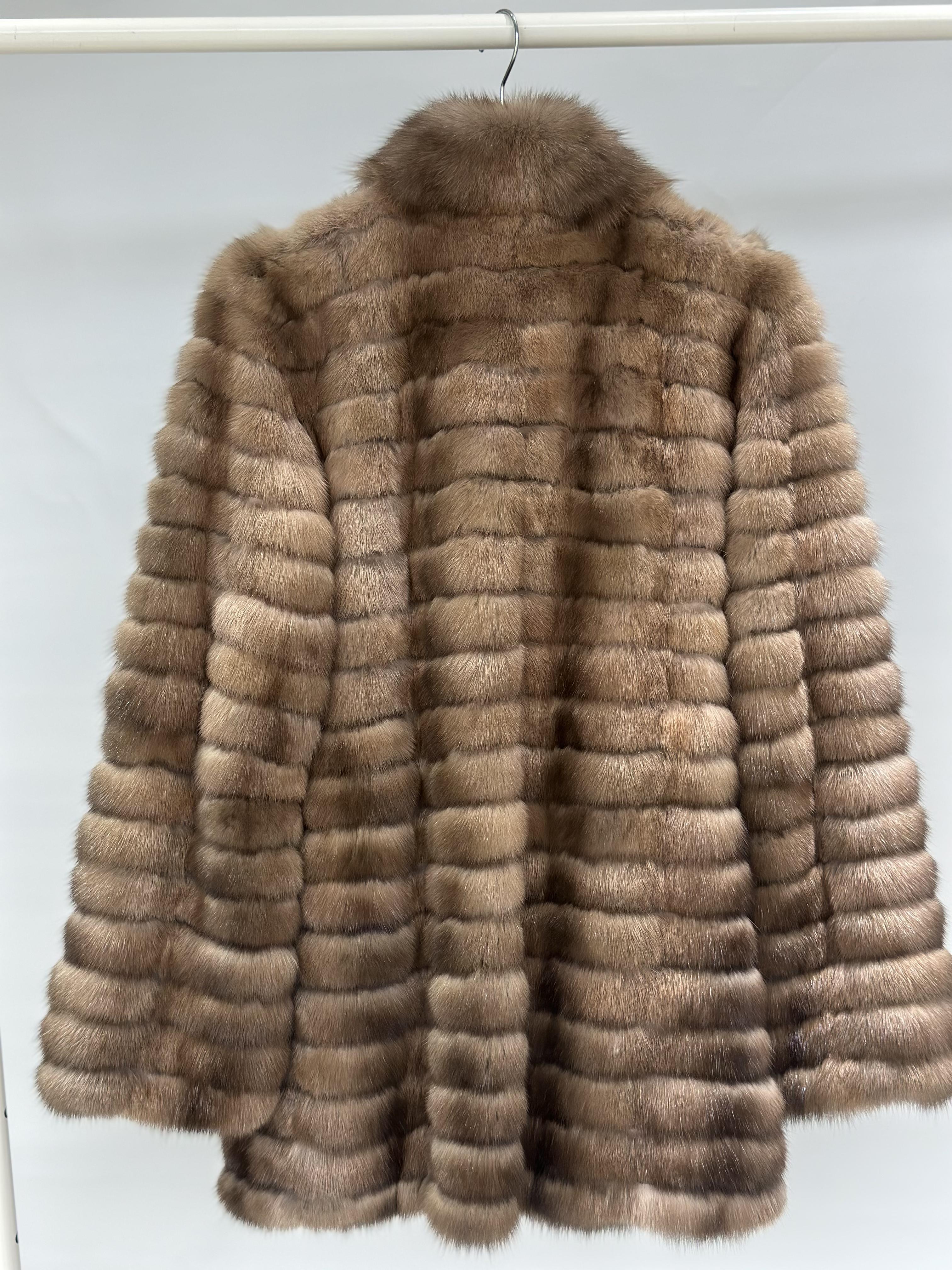 Horizontal Panel Sable Fur Coat