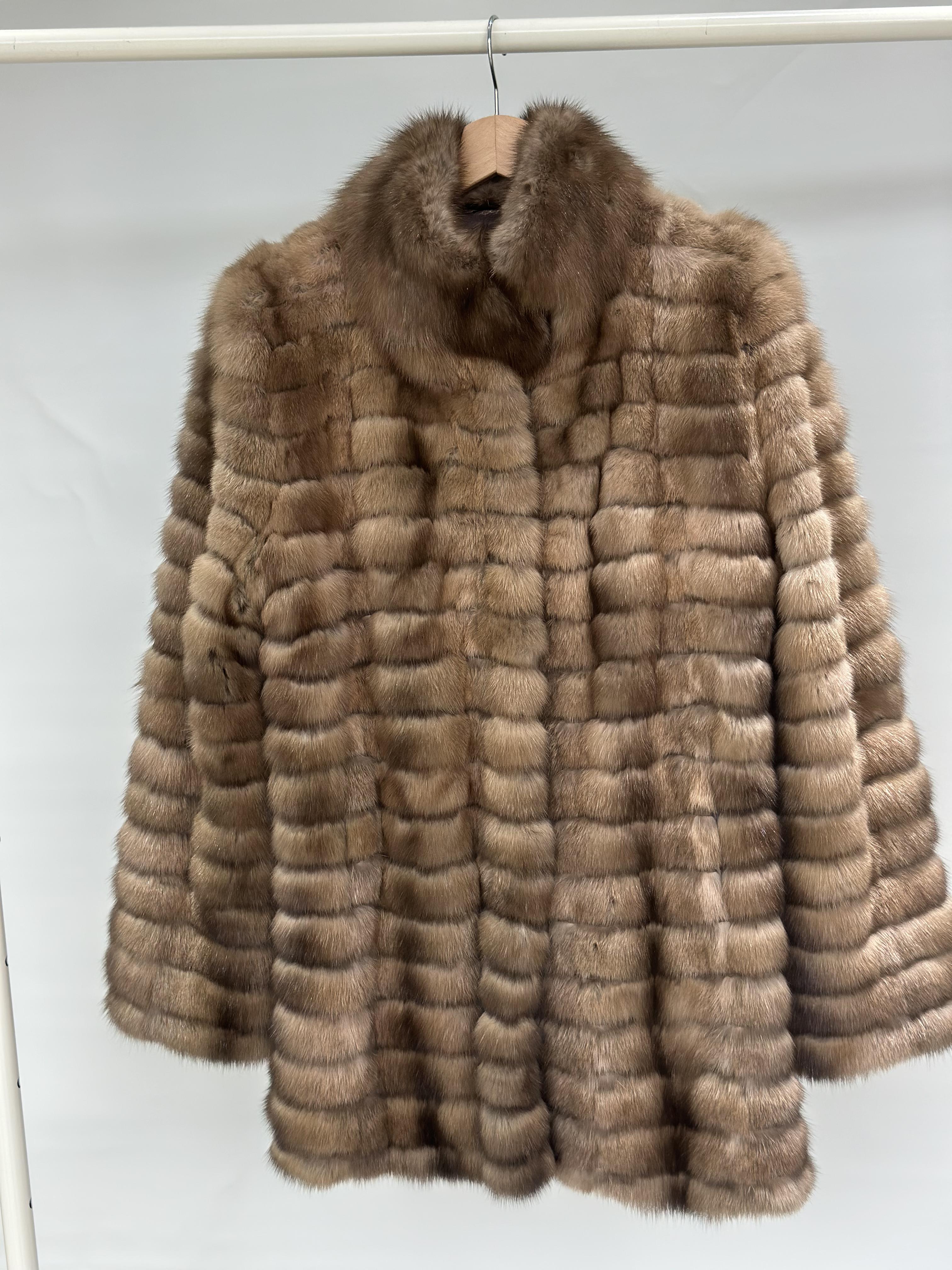 Horizontal Panel Sable Fur Coat