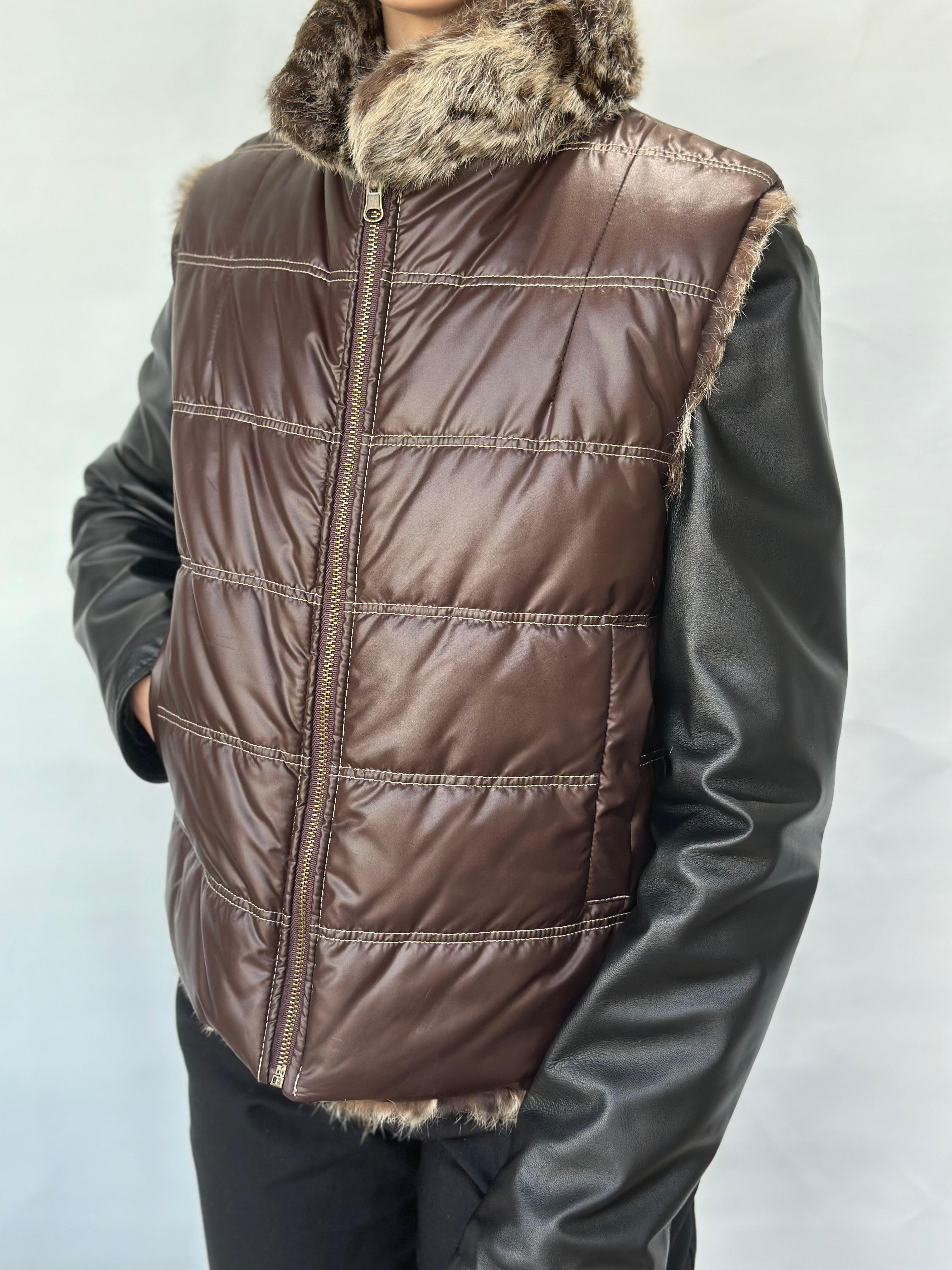 Brown Rex Rabbit Fur Vest
