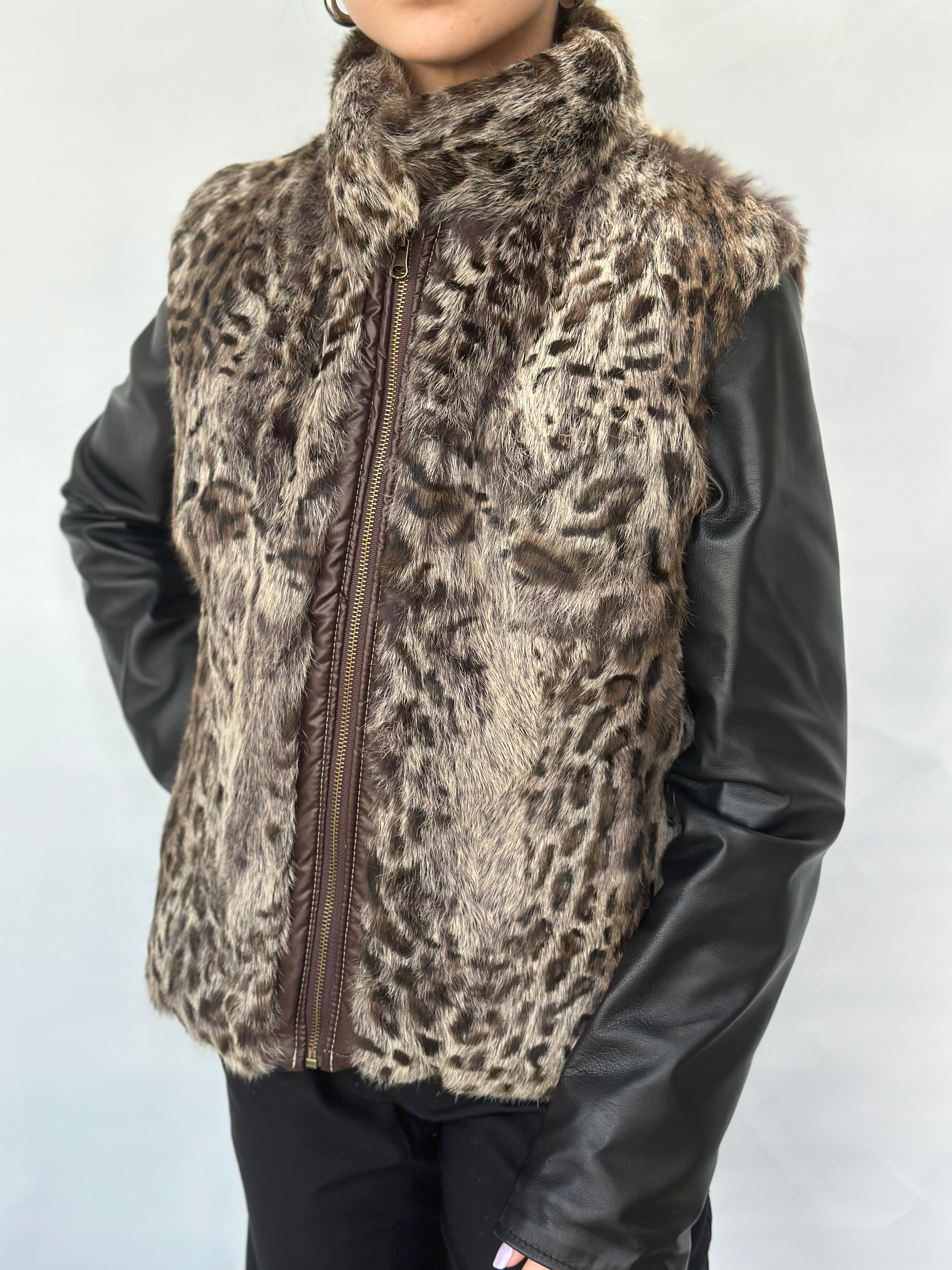 Brown Rex Rabbit Fur Vest