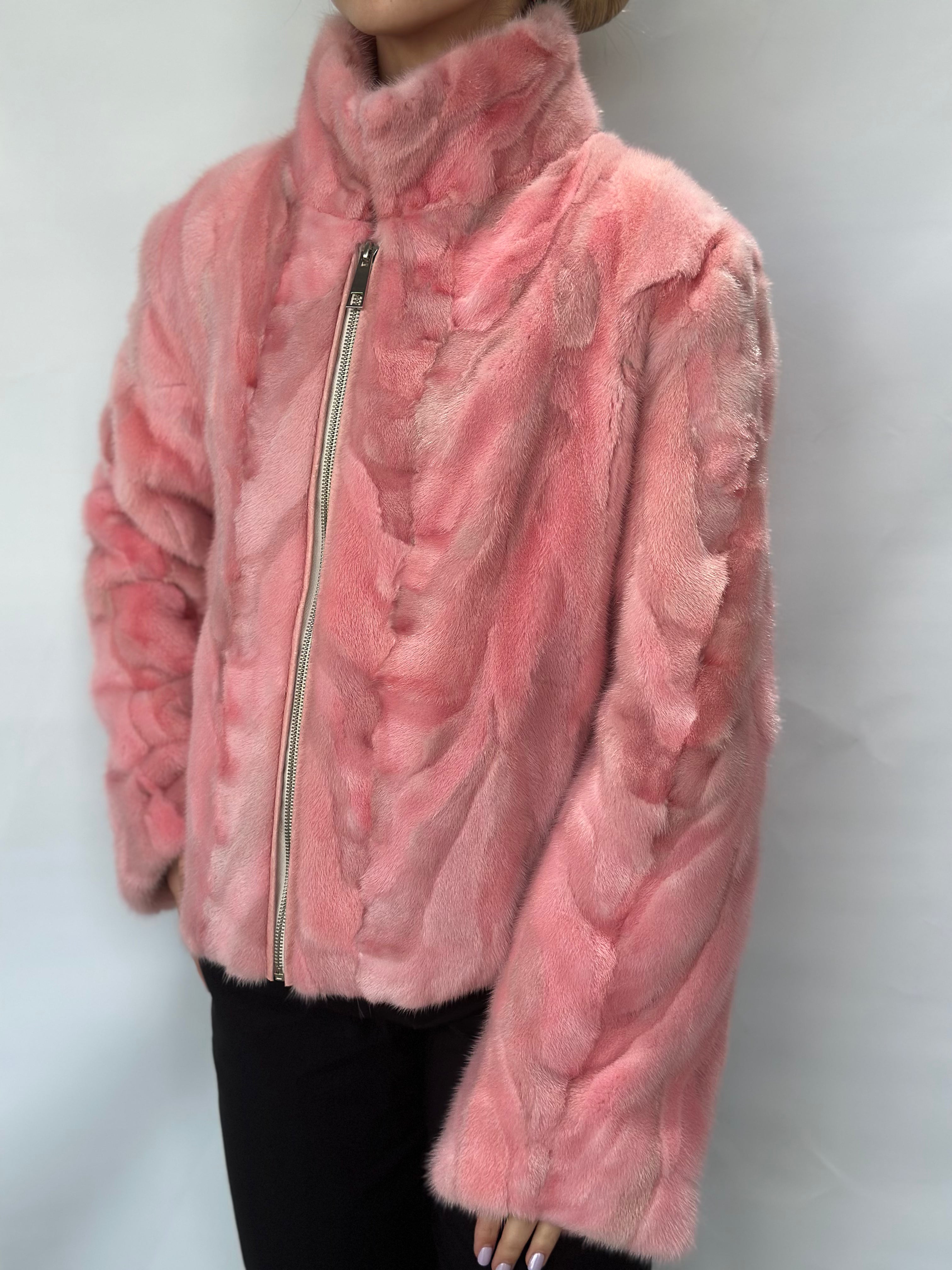 Pink Mink Pieces Short Jacket