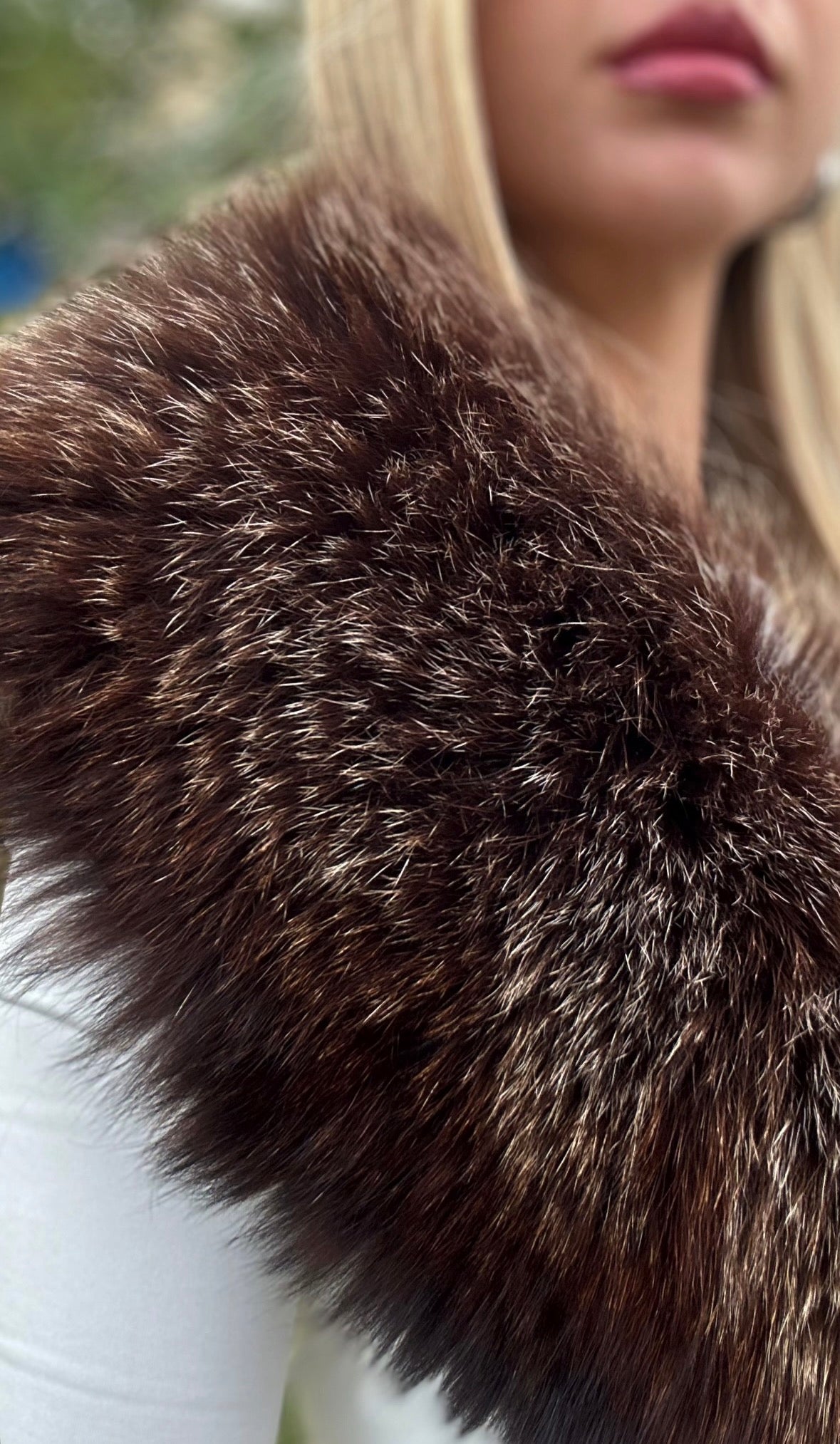 Large Brown Fox Fur Collar
