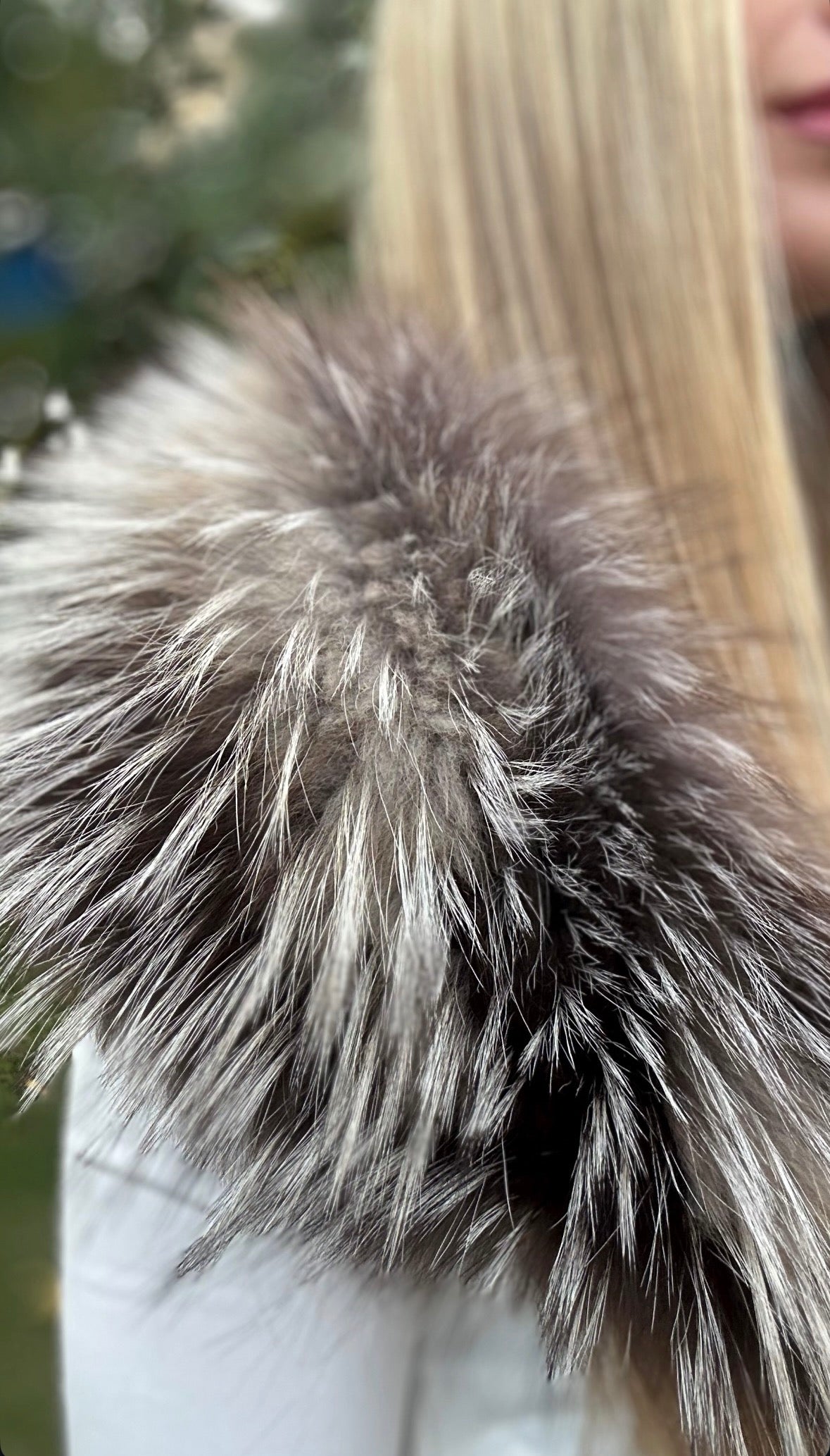 Large Brown to Grey Raccoon Fur Collar