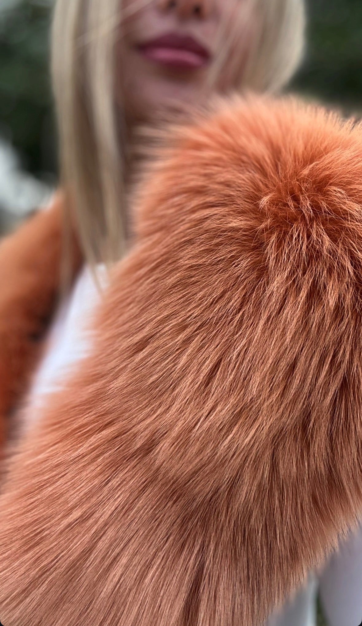 Large Copper Fox Fur Collar