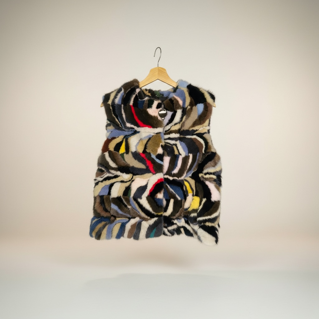 Multi-color Mink Fur Patchwork Vest