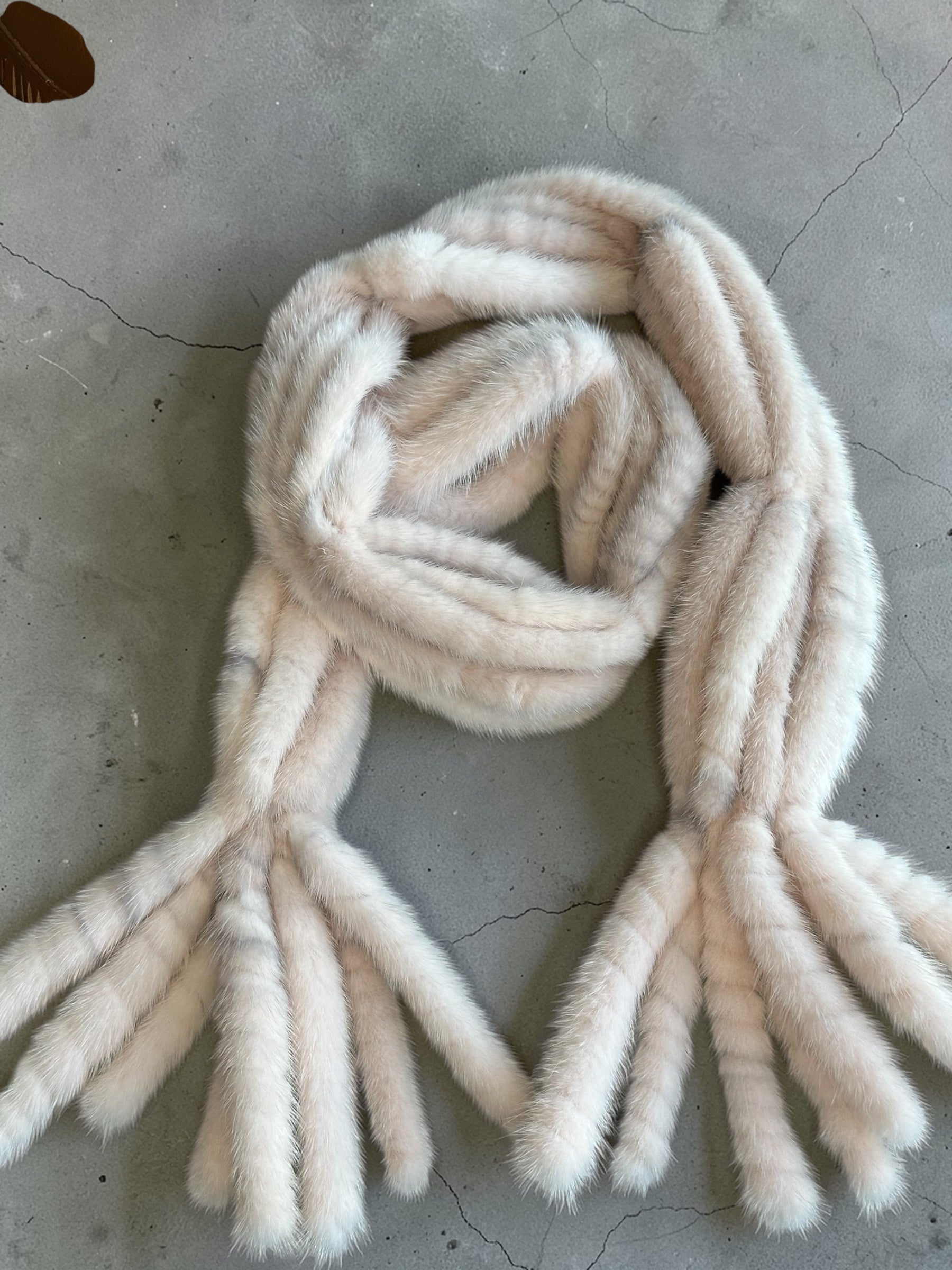 Natural White Mink Scarf