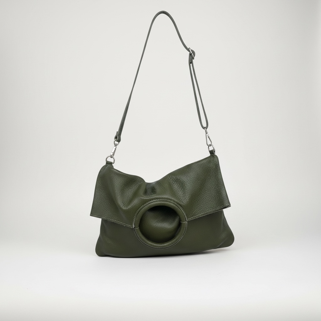 Olive Leather Tote Bag