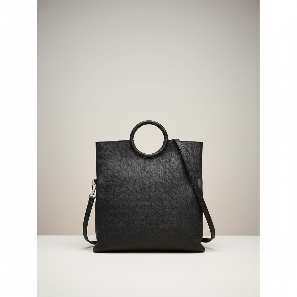 Black Leather Tote Bag