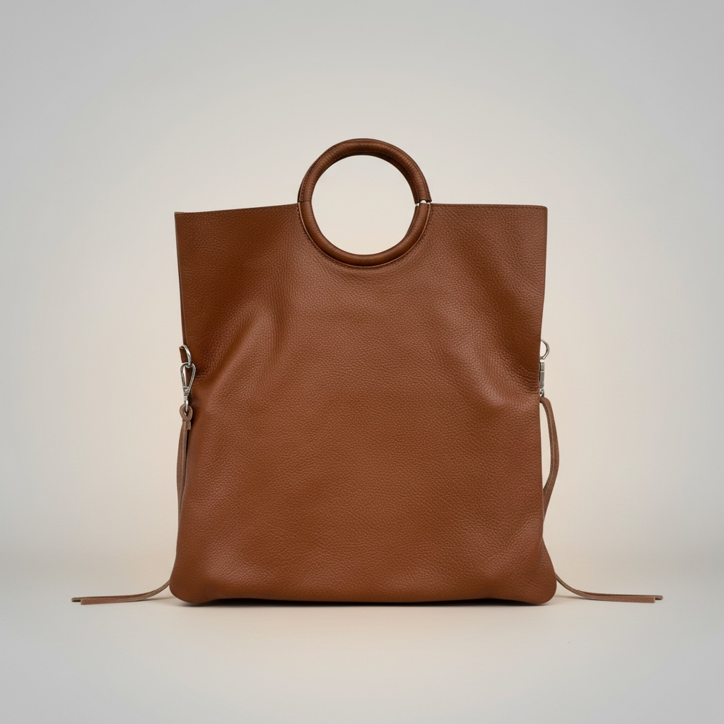 Tan Leather Tote Bag