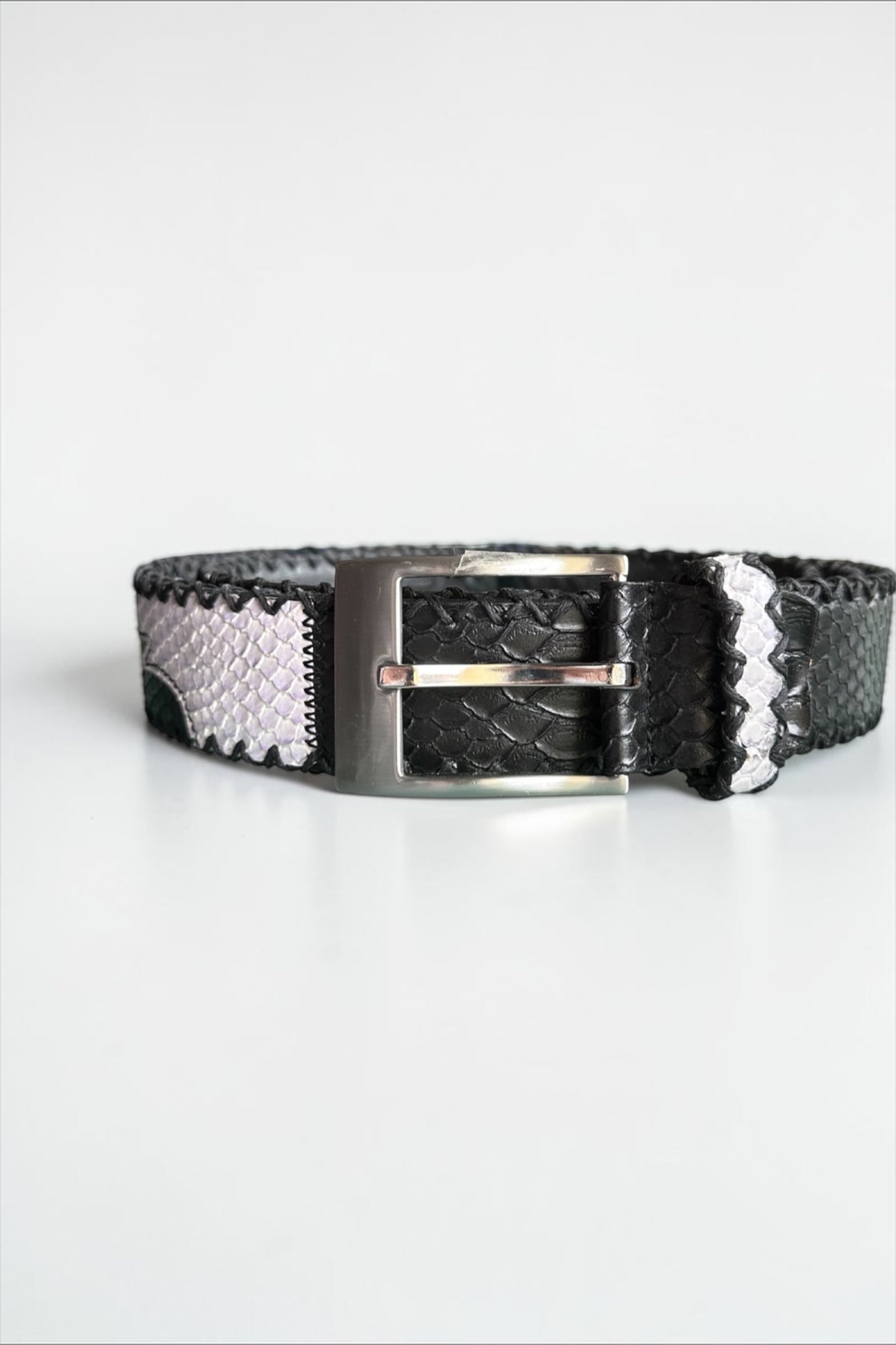 Black Snake Leather Belt