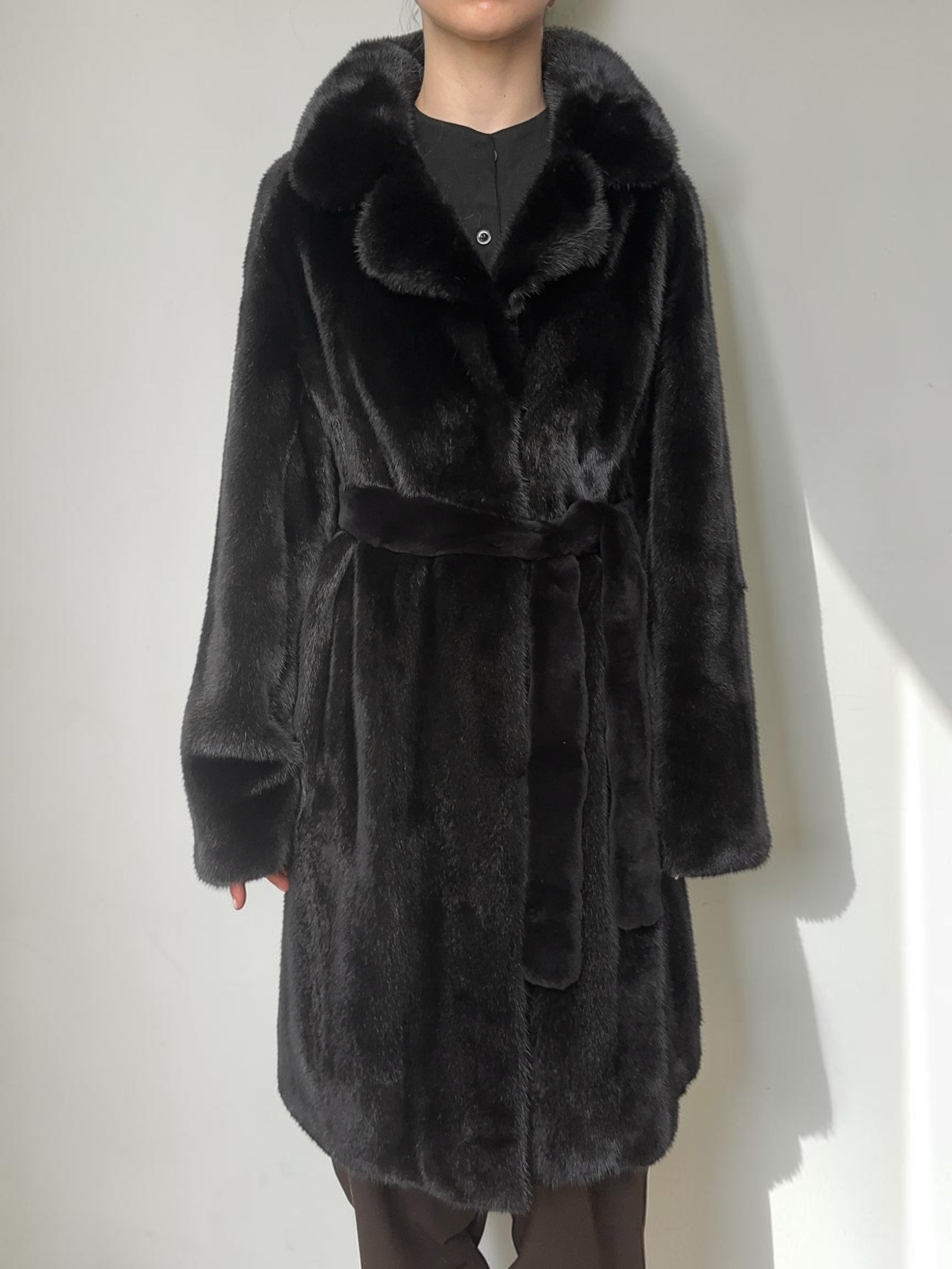 White Mink Coat With Shawl Collar