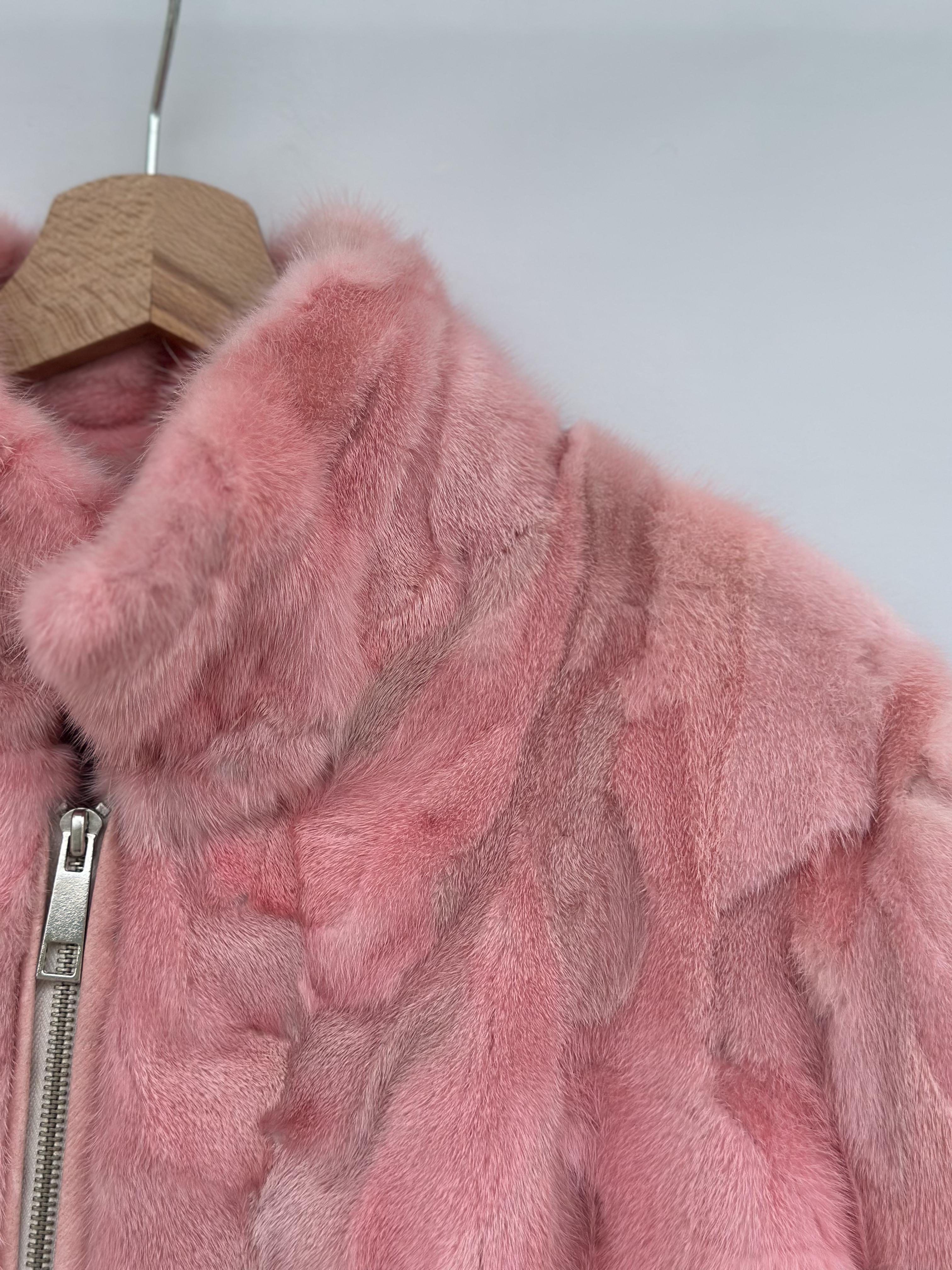 Pink Mink Pieces Short Jacket