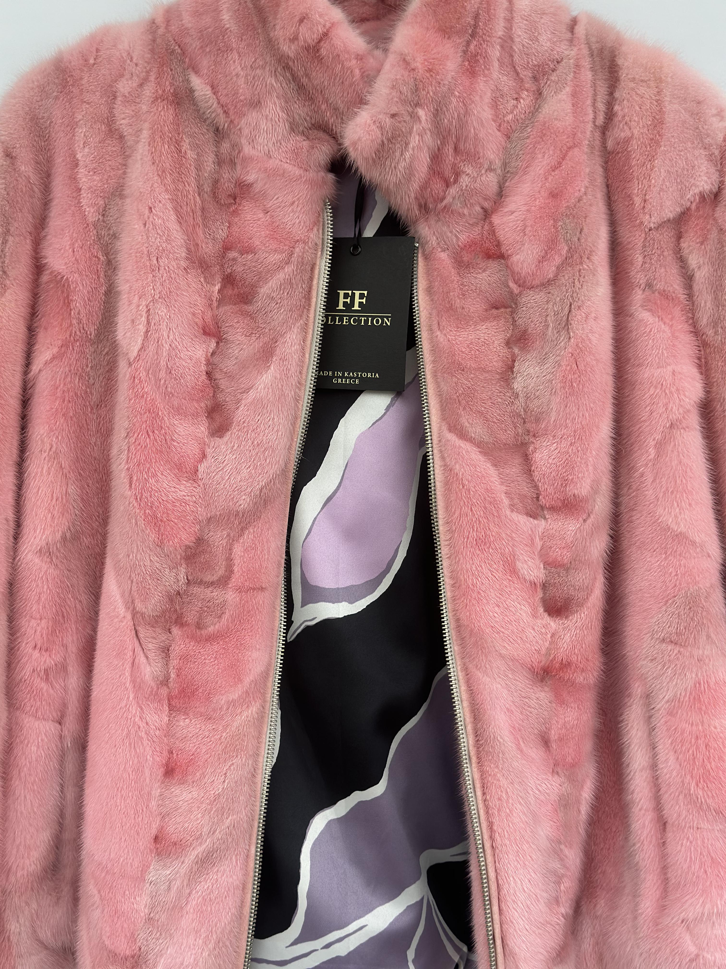 Pink Mink Pieces Short Jacket