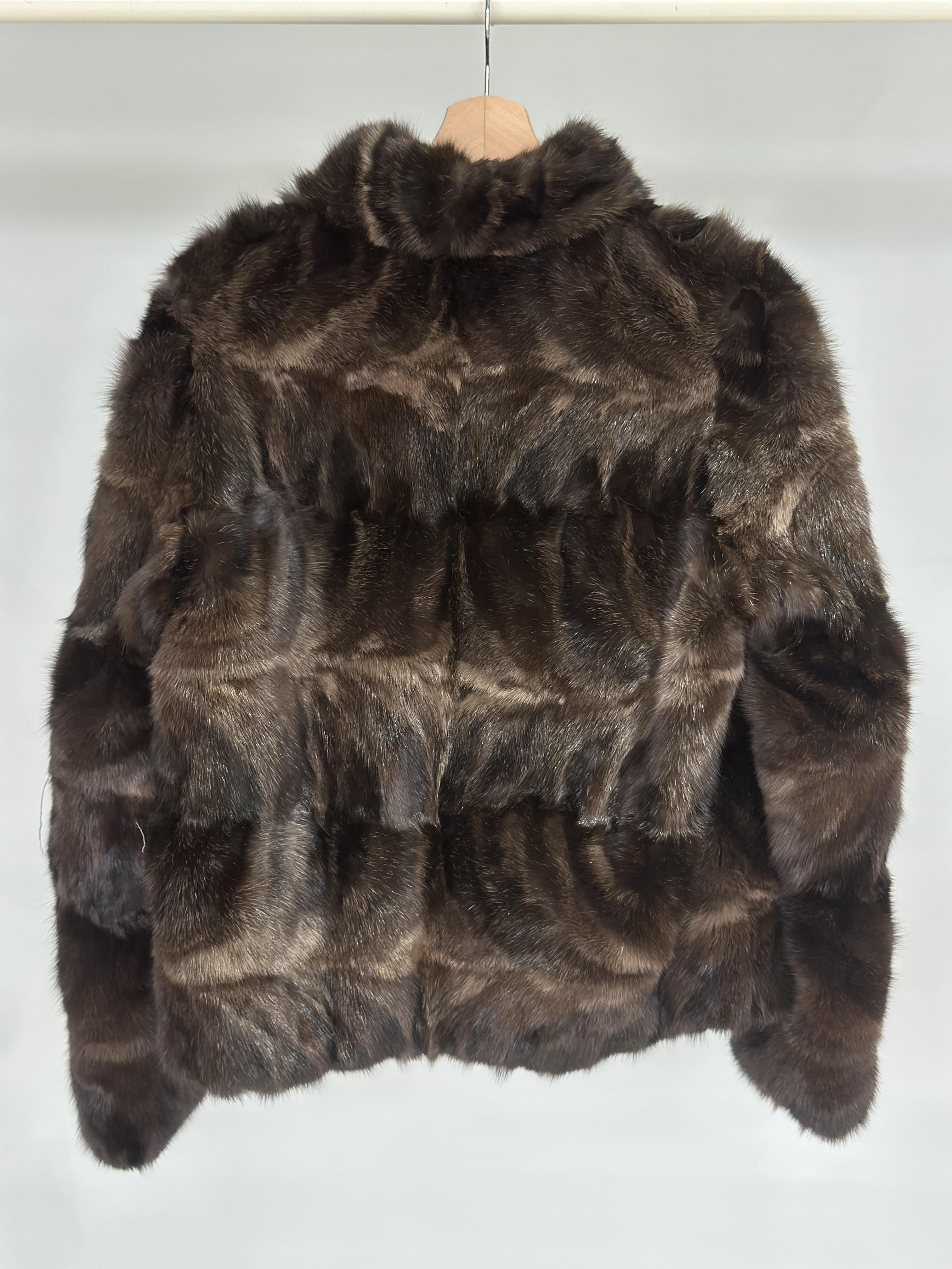 Reversible Sable Fur Zip Up Jacket