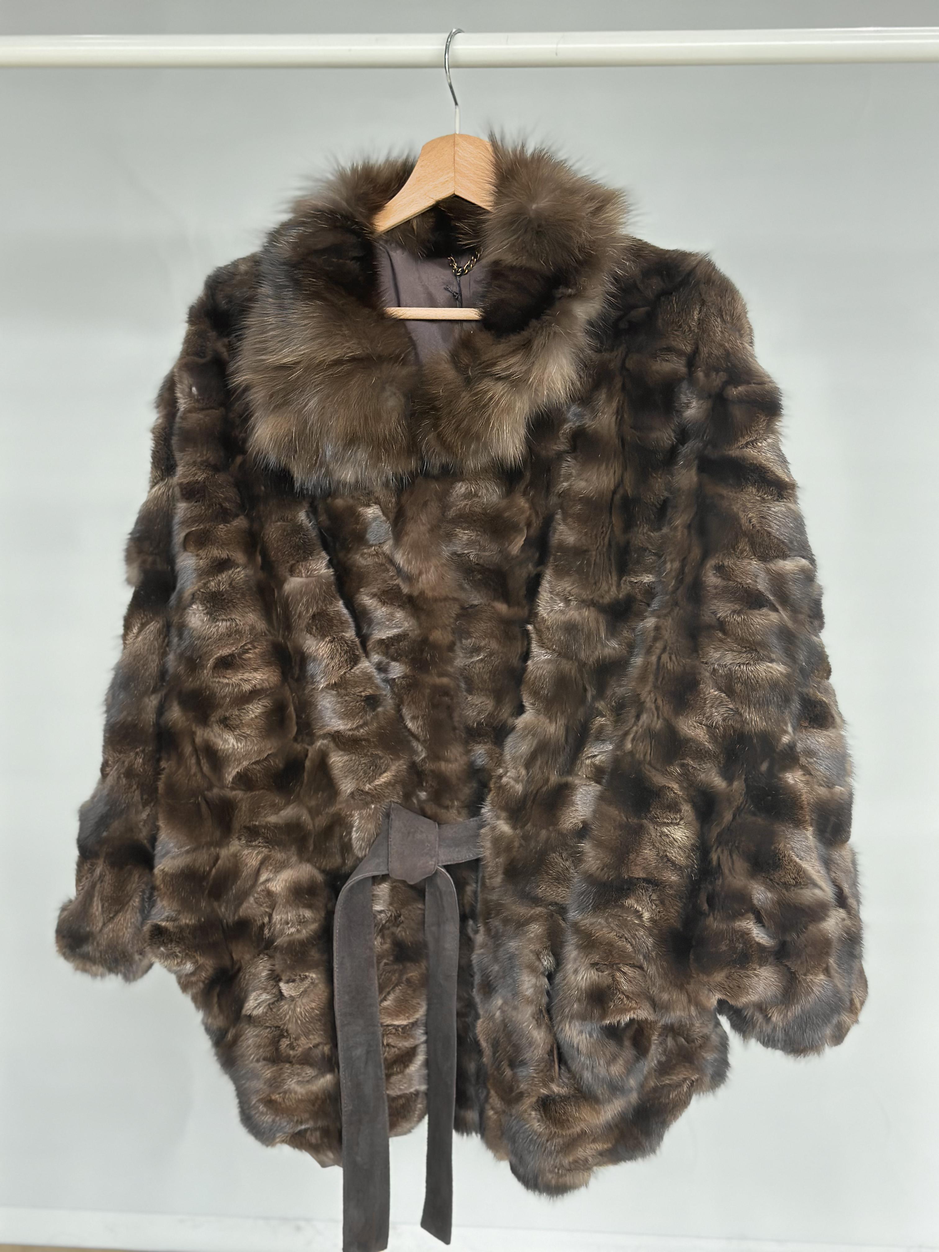 Sable Fur Jacket With Suede Belt