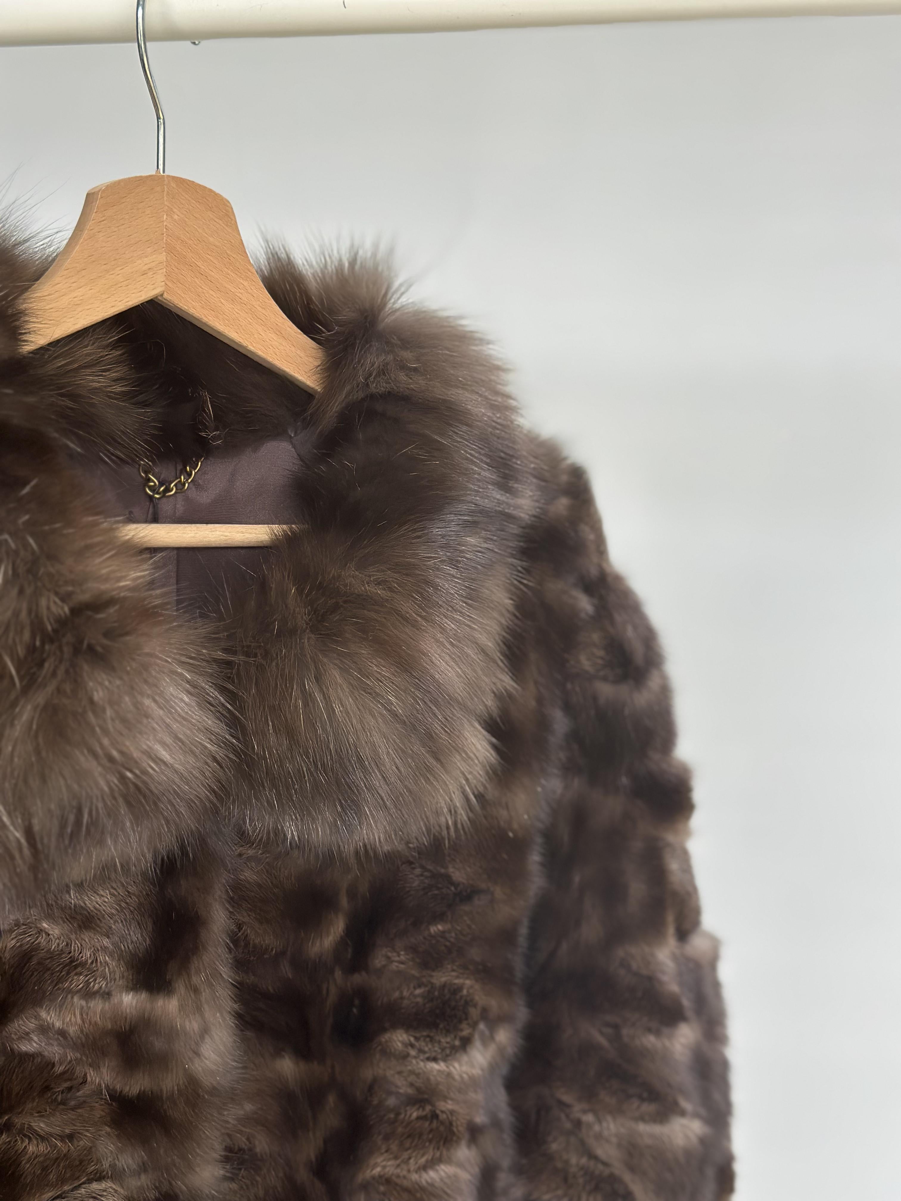 Sable Fur Jacket With Suede Belt