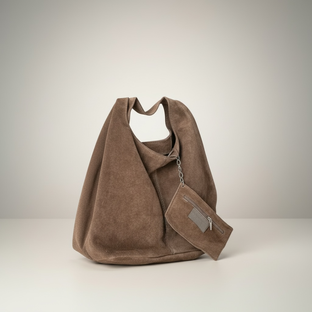 Tan Suede Chain Strap Shoulder Bag