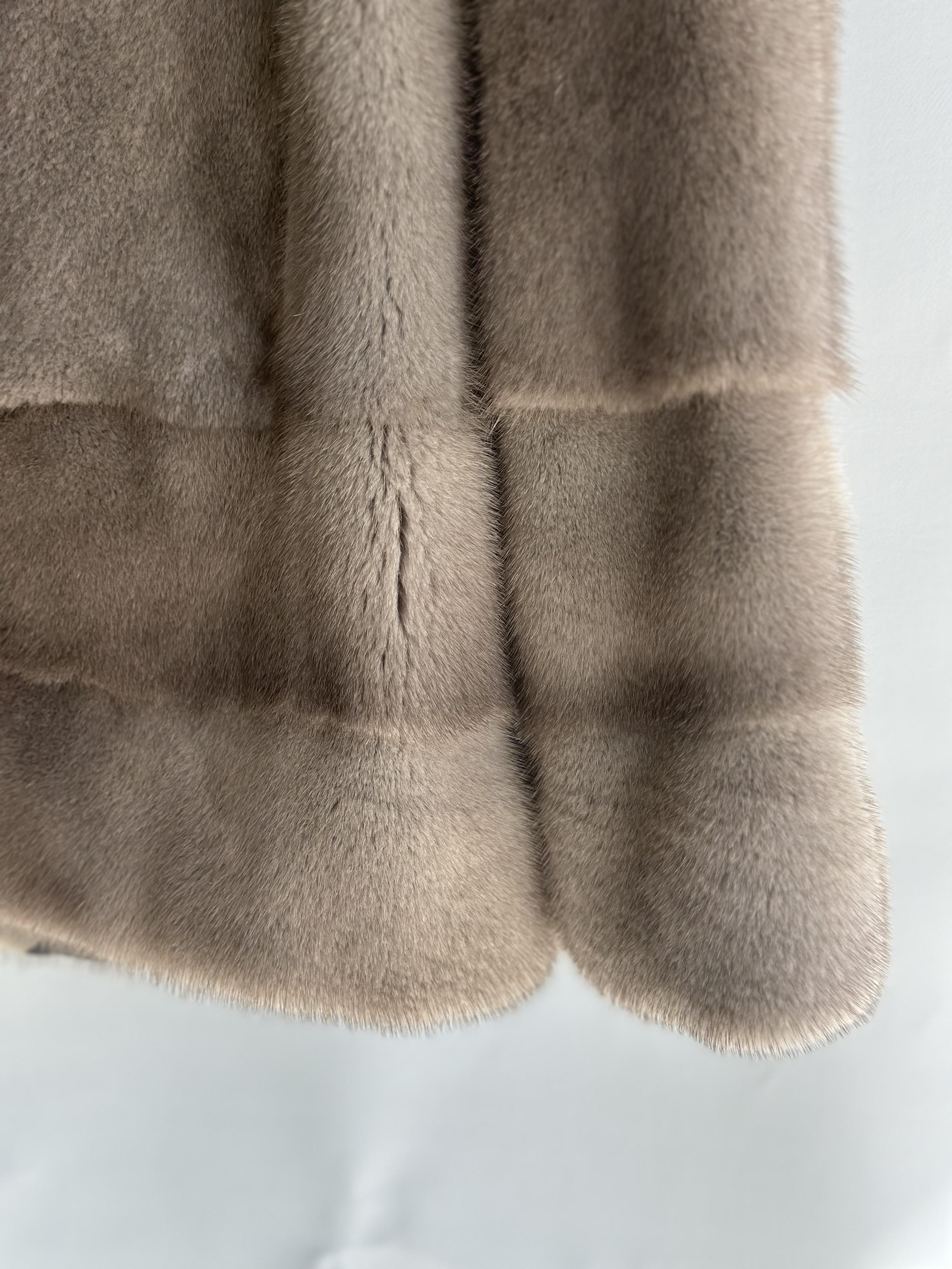 Taupe Mink Jacket With Hood