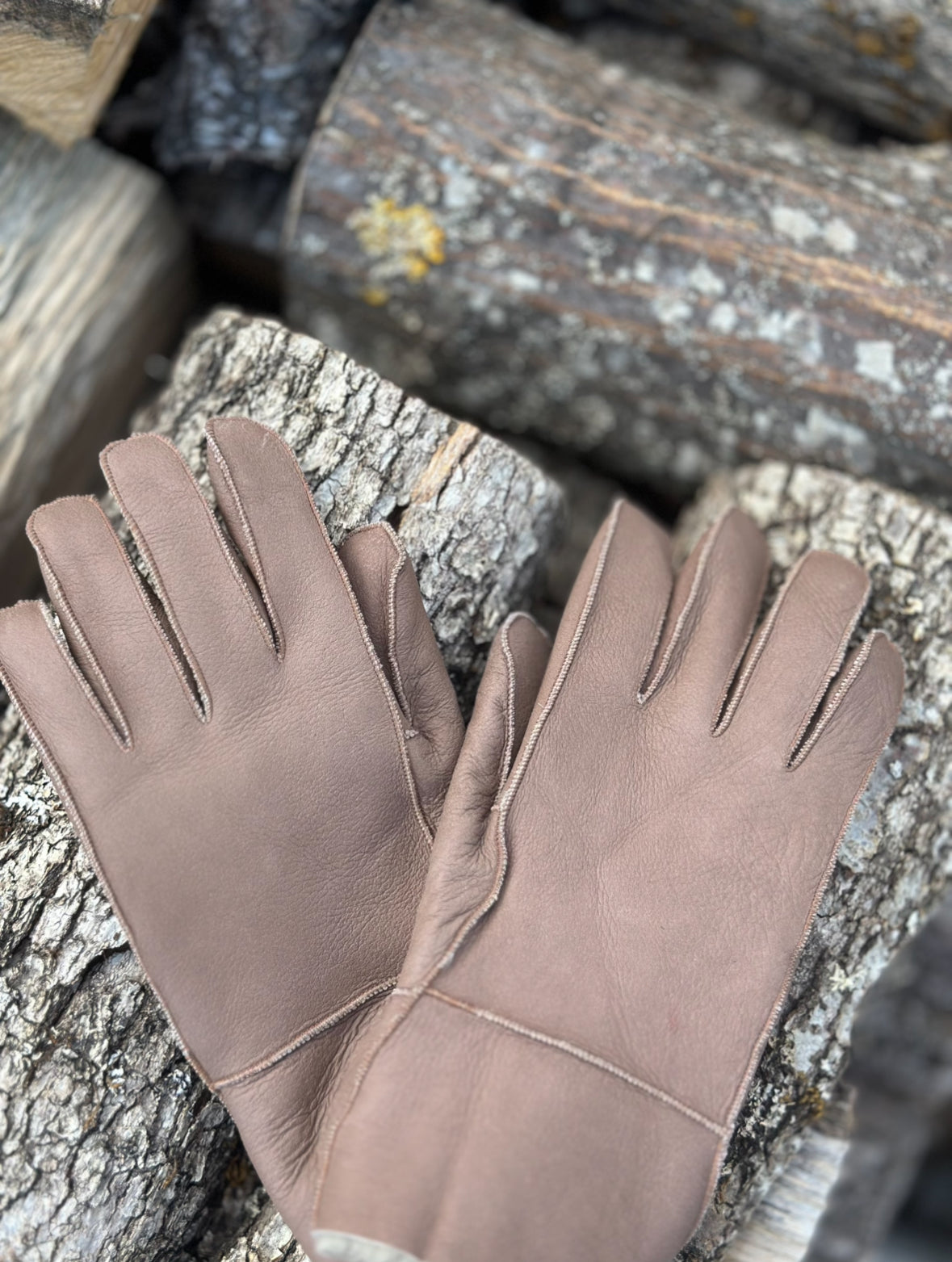 Taupe Sheepskin Gloves