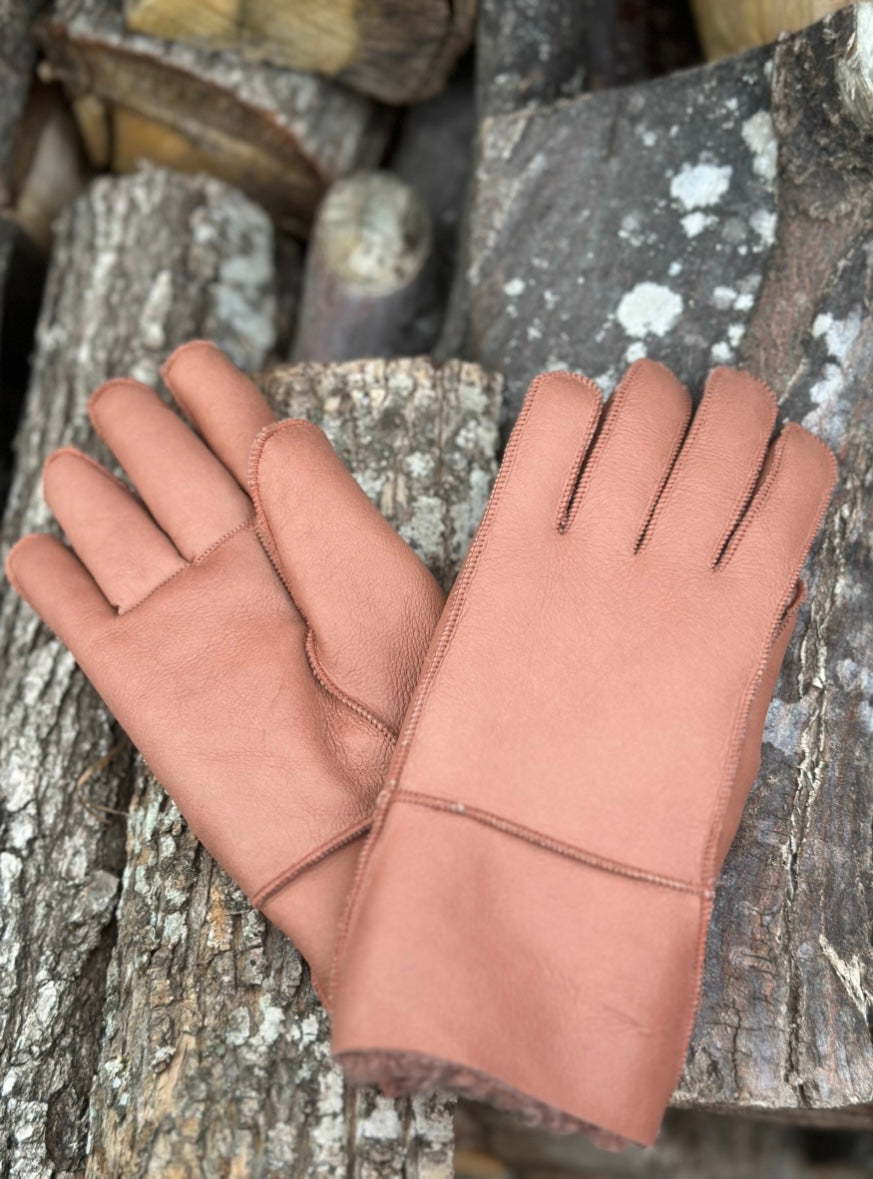 Terracotta Sheepskin Gloves