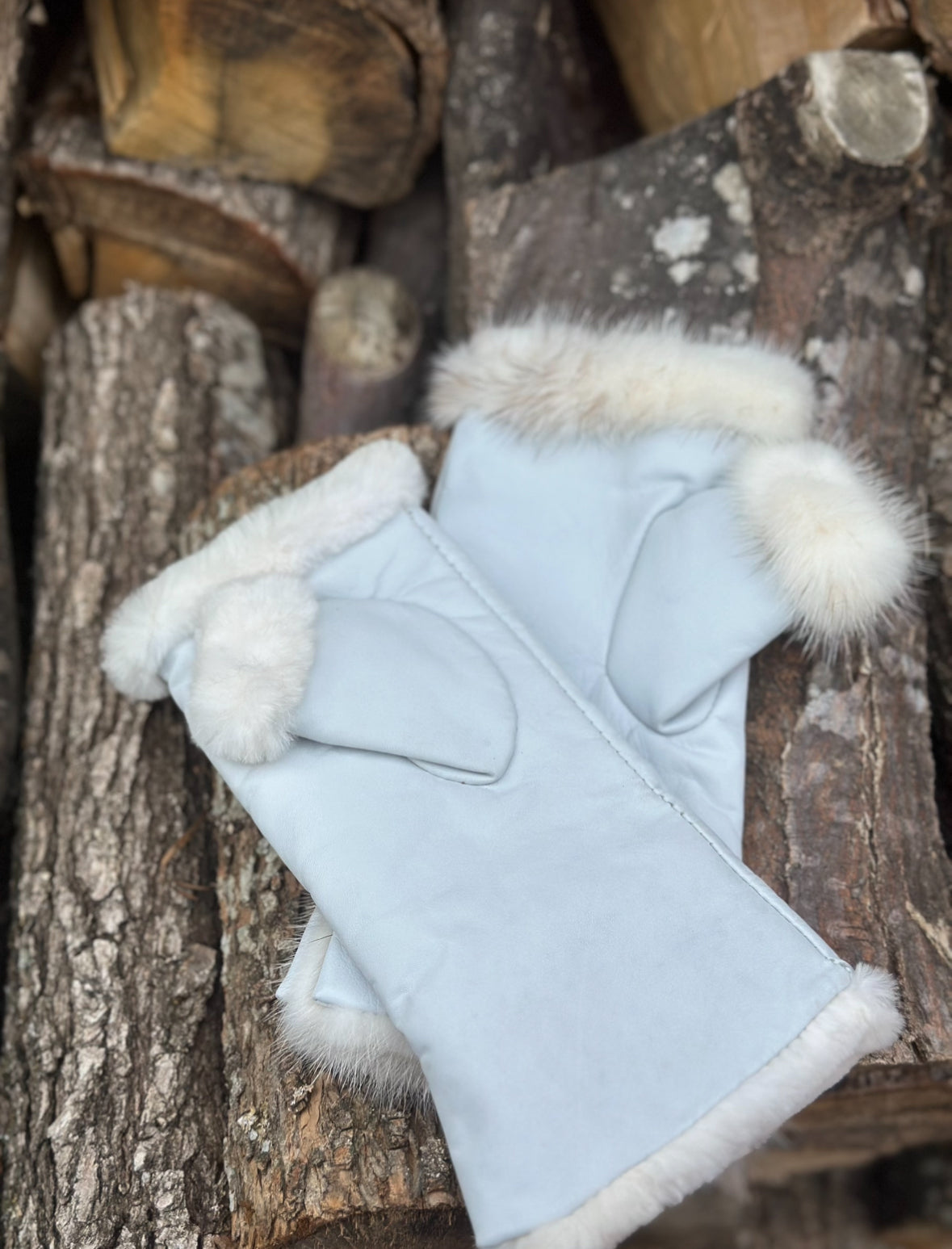 White Leather Gloves