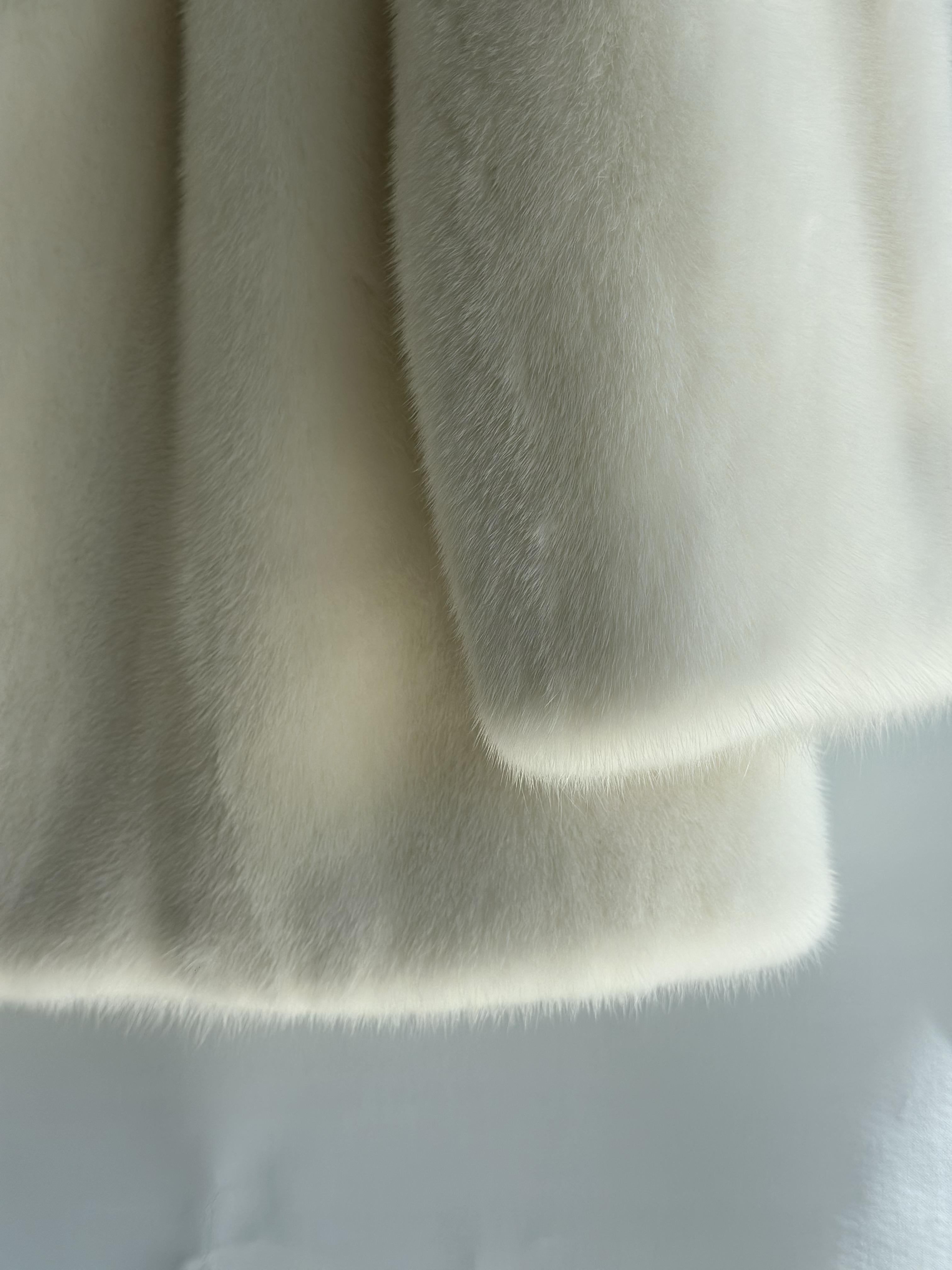 White Mink Jacket With Shawl Collar